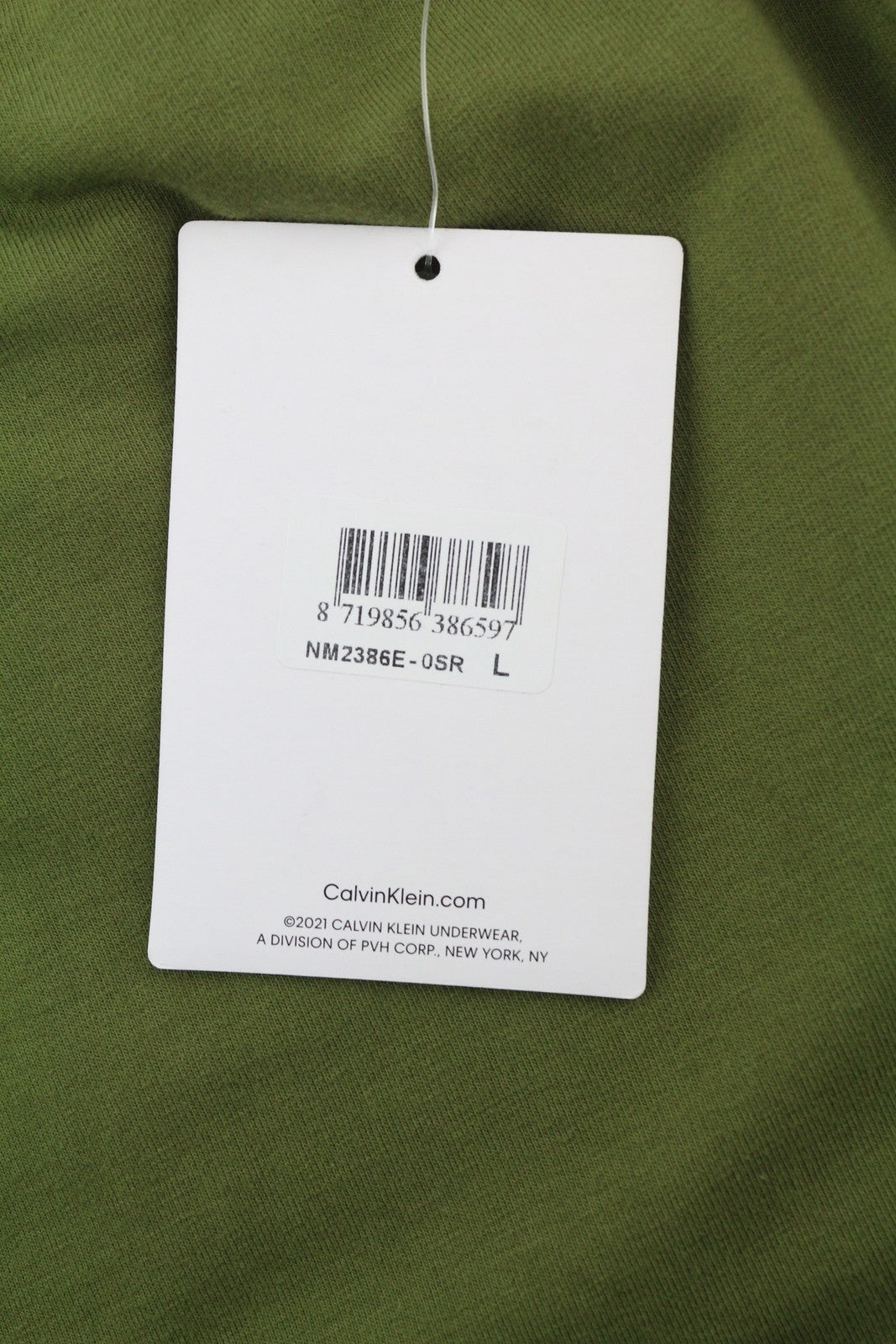 CALVIN KLEIN Men Trousers L Green Embossed Icon Regular Elastic Waist Sleepwear