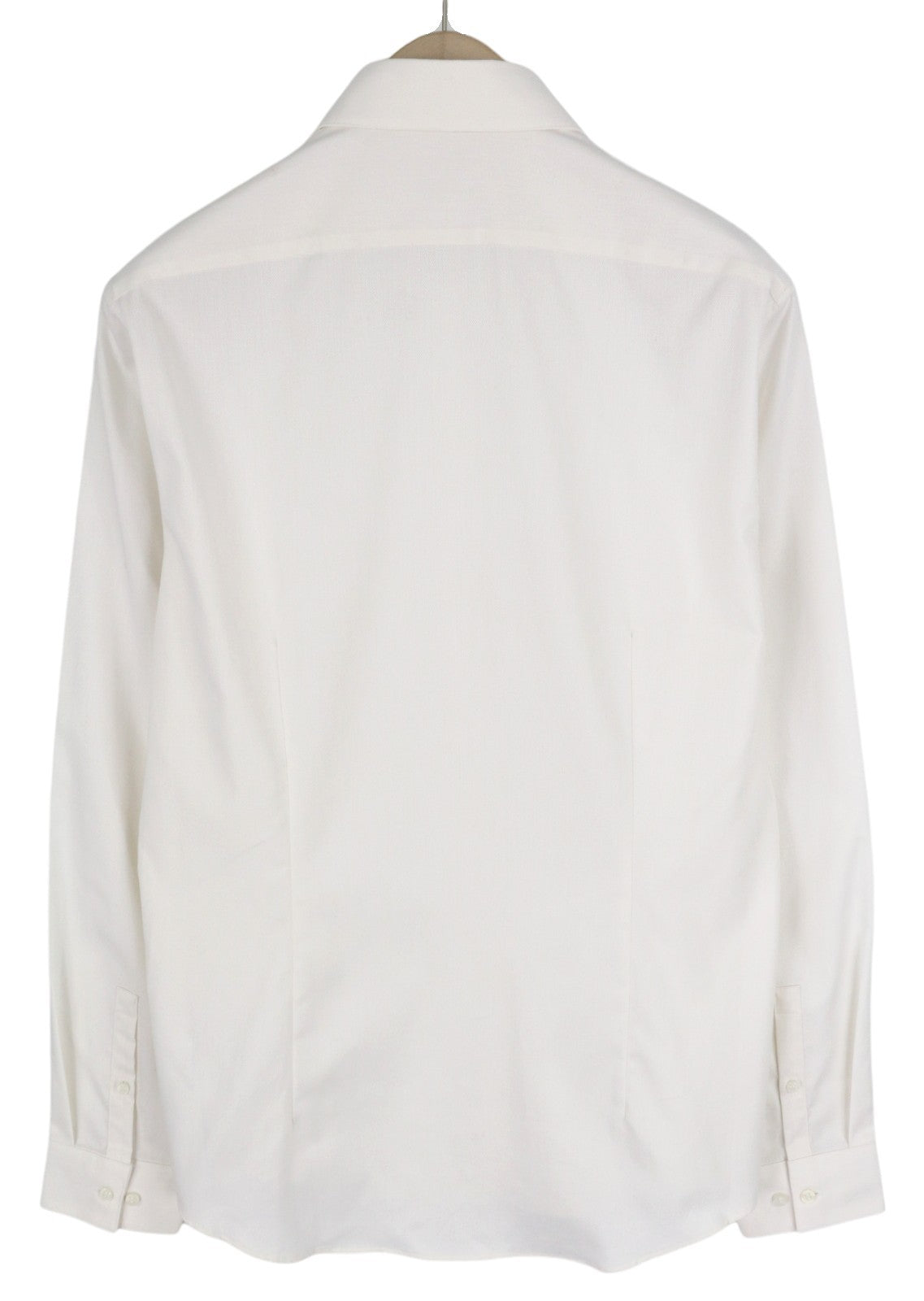 CALVIN KLEIN Tructure Solid Slim Men Formal Shirt L White Button-Up Cutaway