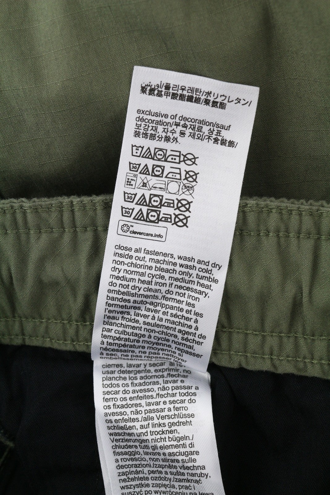 CALVIN KLEIN Essential Regular Men Trousers XS Green Cargo Elastic Waist
