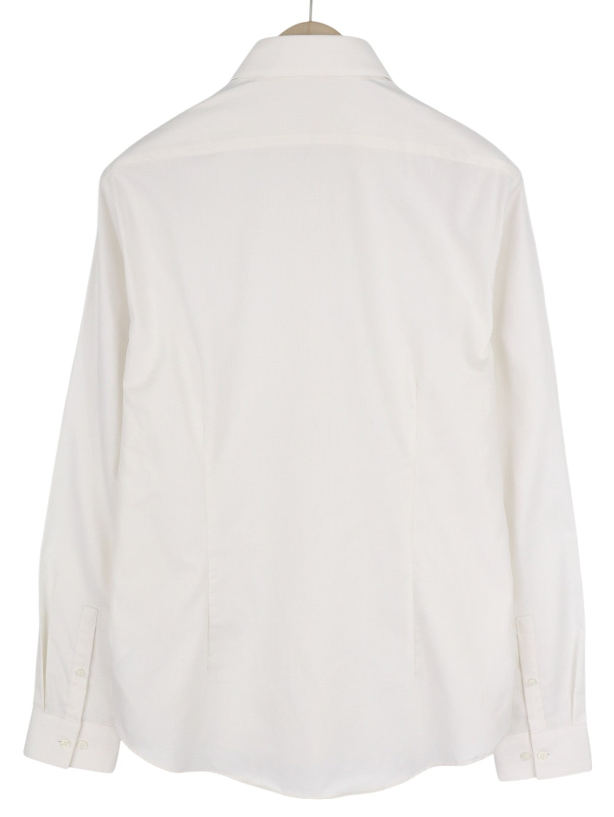 CALVIN KLEIN Structure Solid Slim Men Formal Shirt L White Button Spread Neck