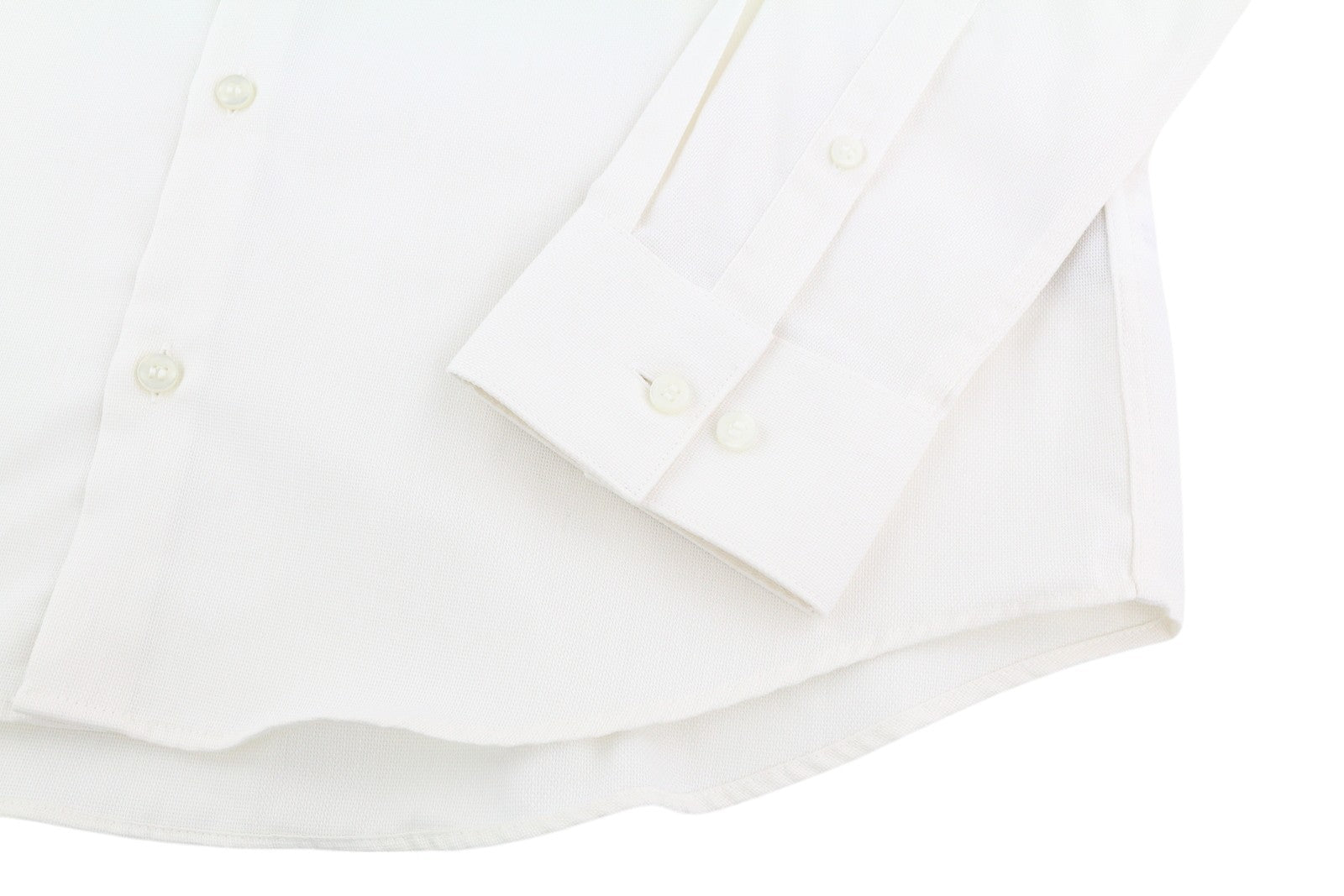 CALVIN KLEIN Structure Solid Slim Men Formal Shirt L White Button Spread Neck
