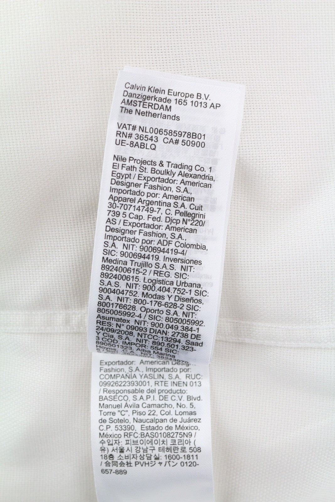CALVIN KLEIN Structure Solid Slim Men Formal Shirt L White Button Spread Neck