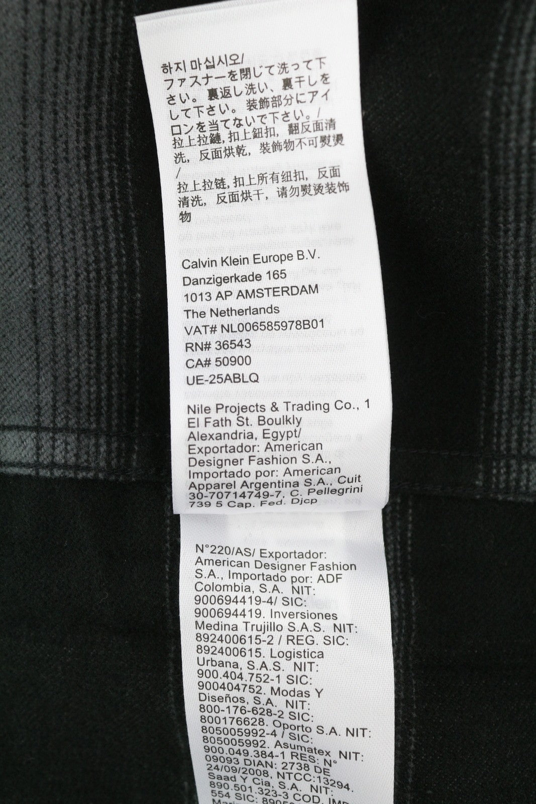 CALVIN KLEIN Twill Fleece Check Jacket S Black Overshirt Snap Buttons Spread