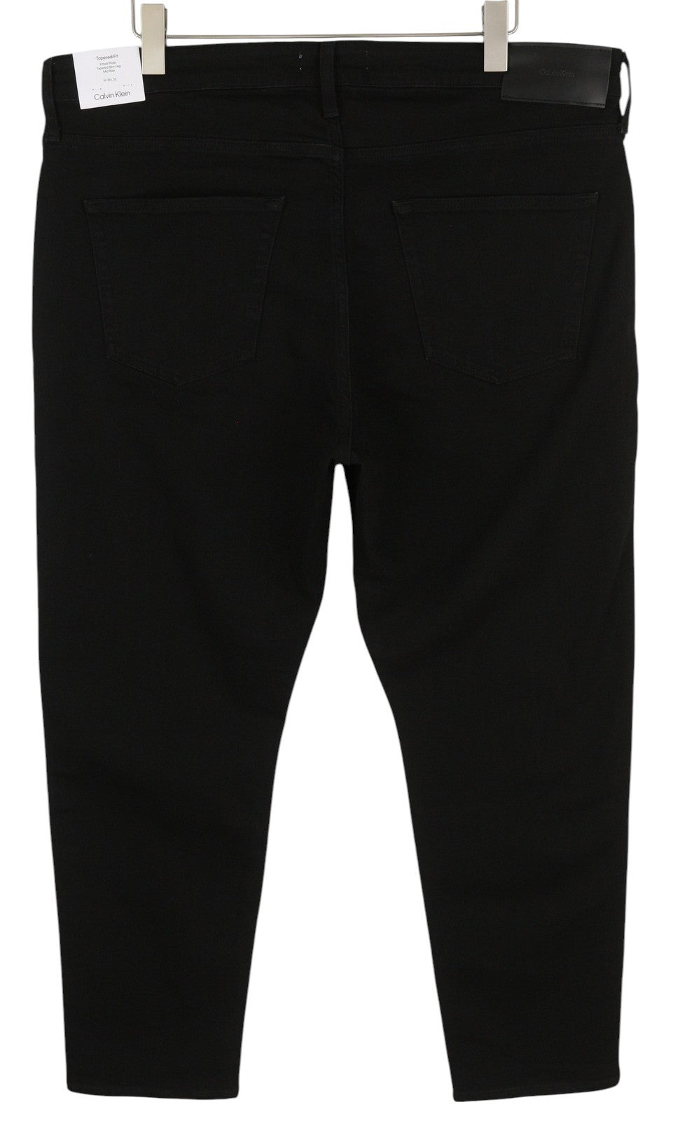 CALVIN KLEIN Tapered Rinse Black Jeans W38/L32 Stretch Zip Fly Pockets Denim