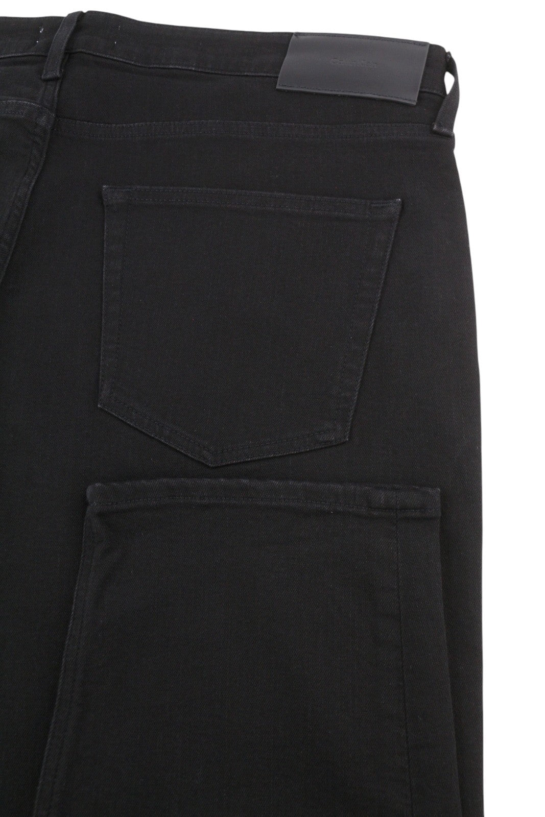 CALVIN KLEIN Tapered Rinse Black Jeans W38/L32 Stretch Zip Fly Pockets Denim