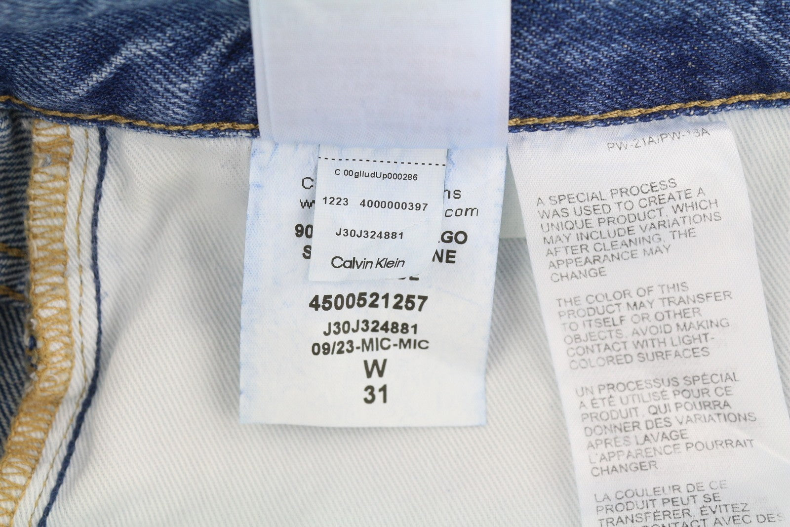 CALVIN KLEIN 90's Loose Cargo Men Jeans W31 Denim Blue Regular Fit Zip Fly Logo