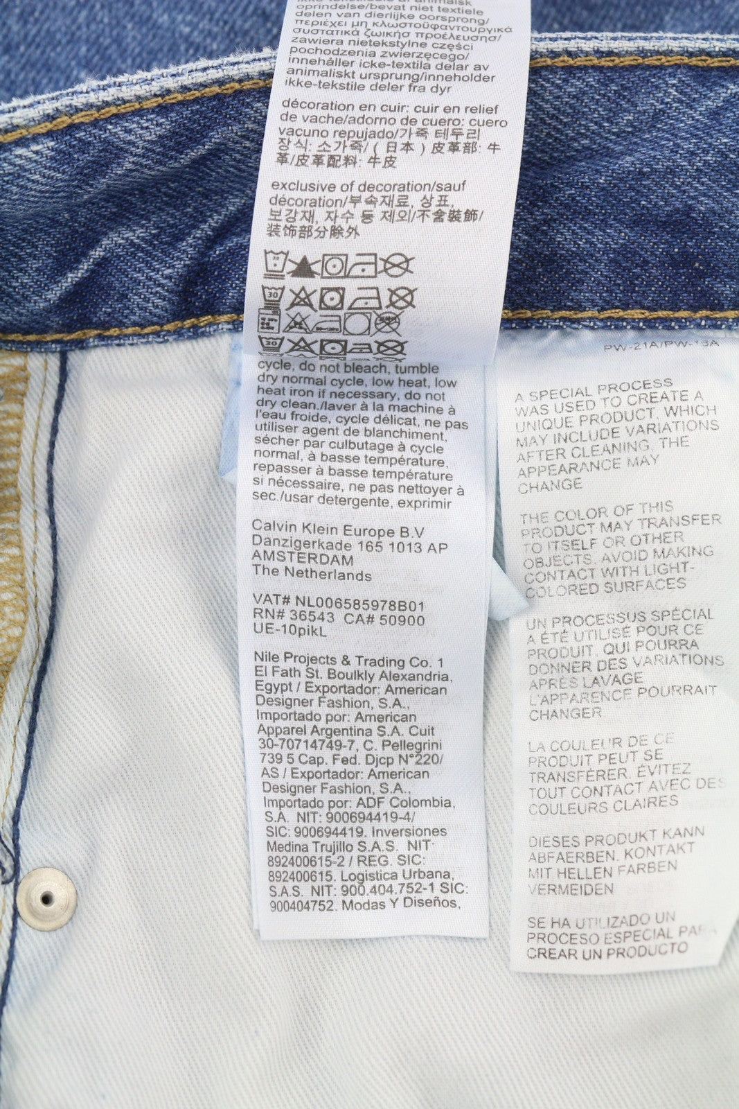 CALVIN KLEIN 90's Loose Cargo Men Jeans W33 Denim Blue Regular Fit Zip Fly Logo