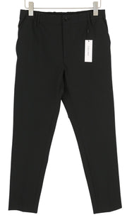 CALVIN KLEIN Crinkle Tech Stretch Men Trousers S Black Slim Fit Elastic Waist