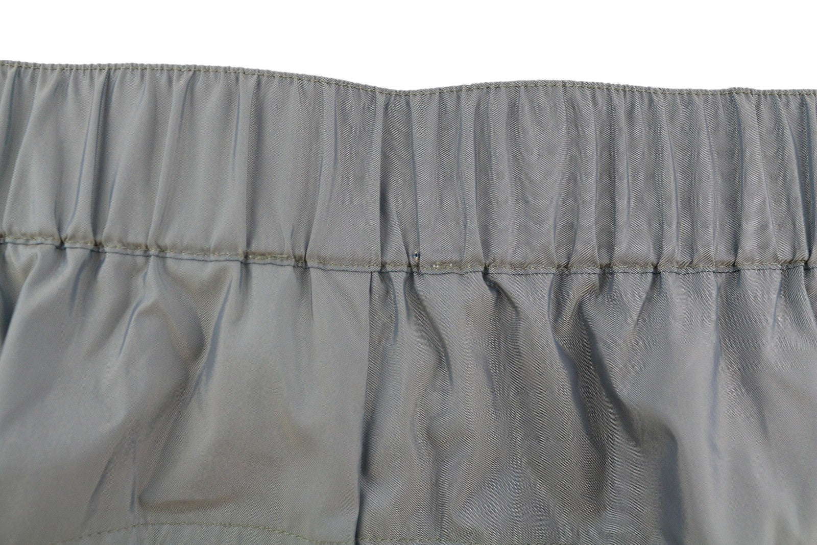 CALVIN KLEIN Men Trousers L Grey Elastic Waist Shiny Look Thin Track Zip Cargo