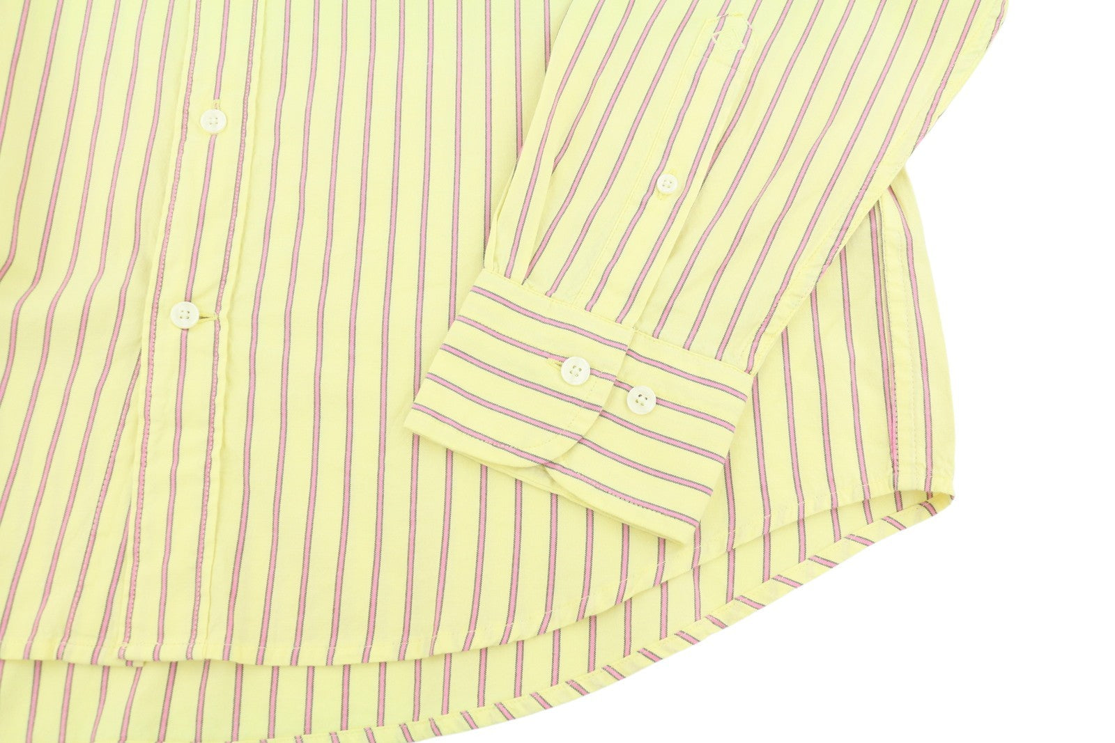 GANT Rel Oxford Stripe Men Shirt S Lemon Button-Down Neck Pocket Casual