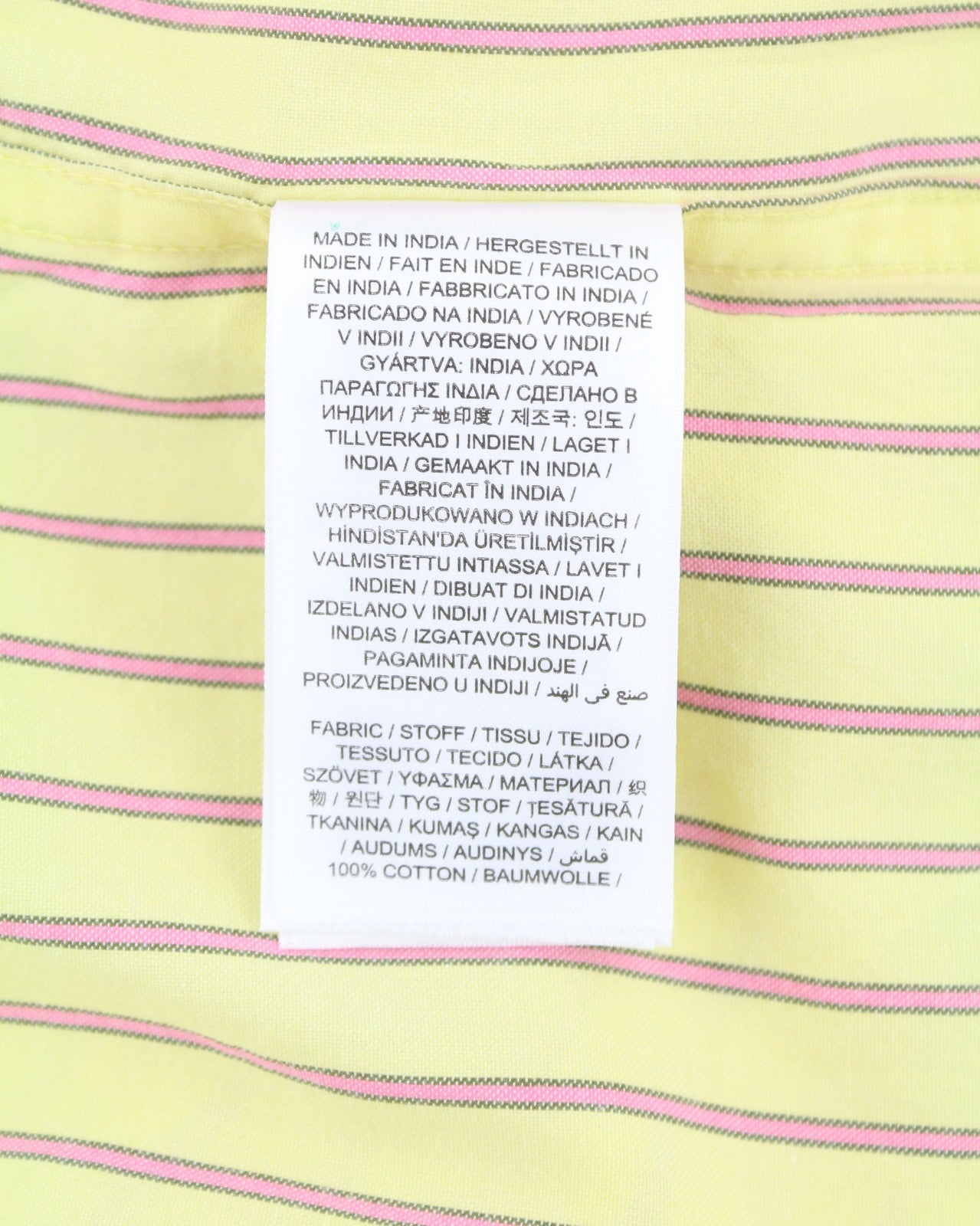 GANT Rel Oxford Stripe Men Shirt S Lemon Button-Down Neck Pocket Casual