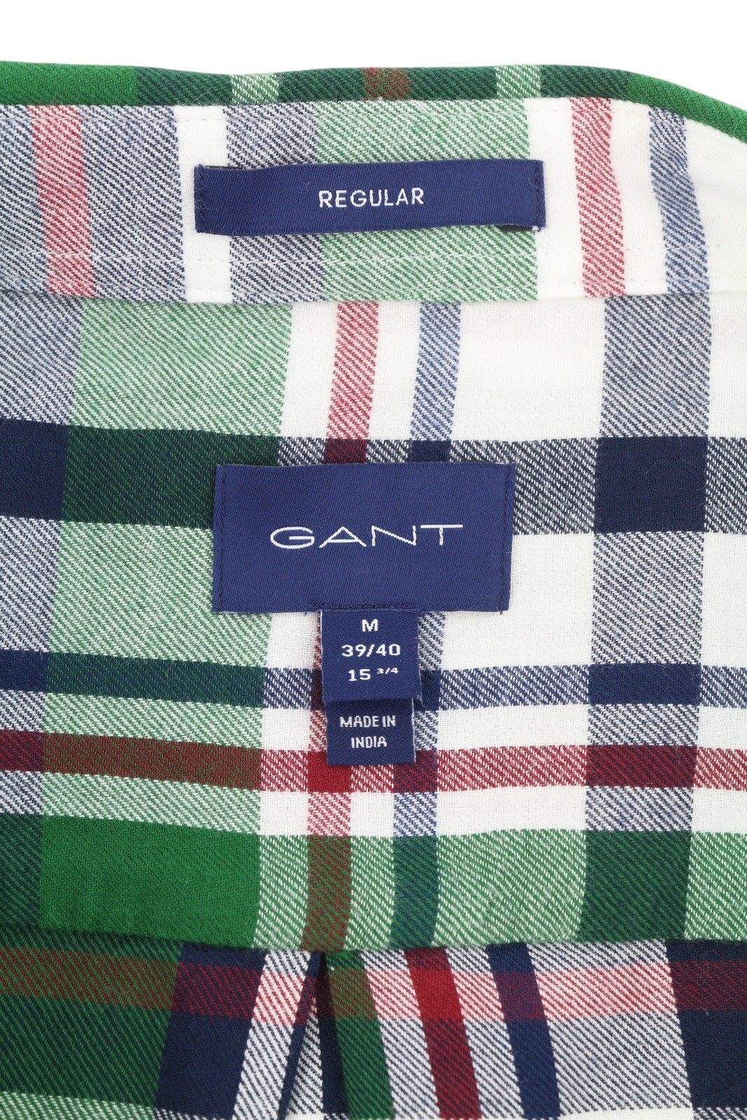 GANT Reg Flannel Banner Shield Men Shirt M Eggshell Button-Down Pocket