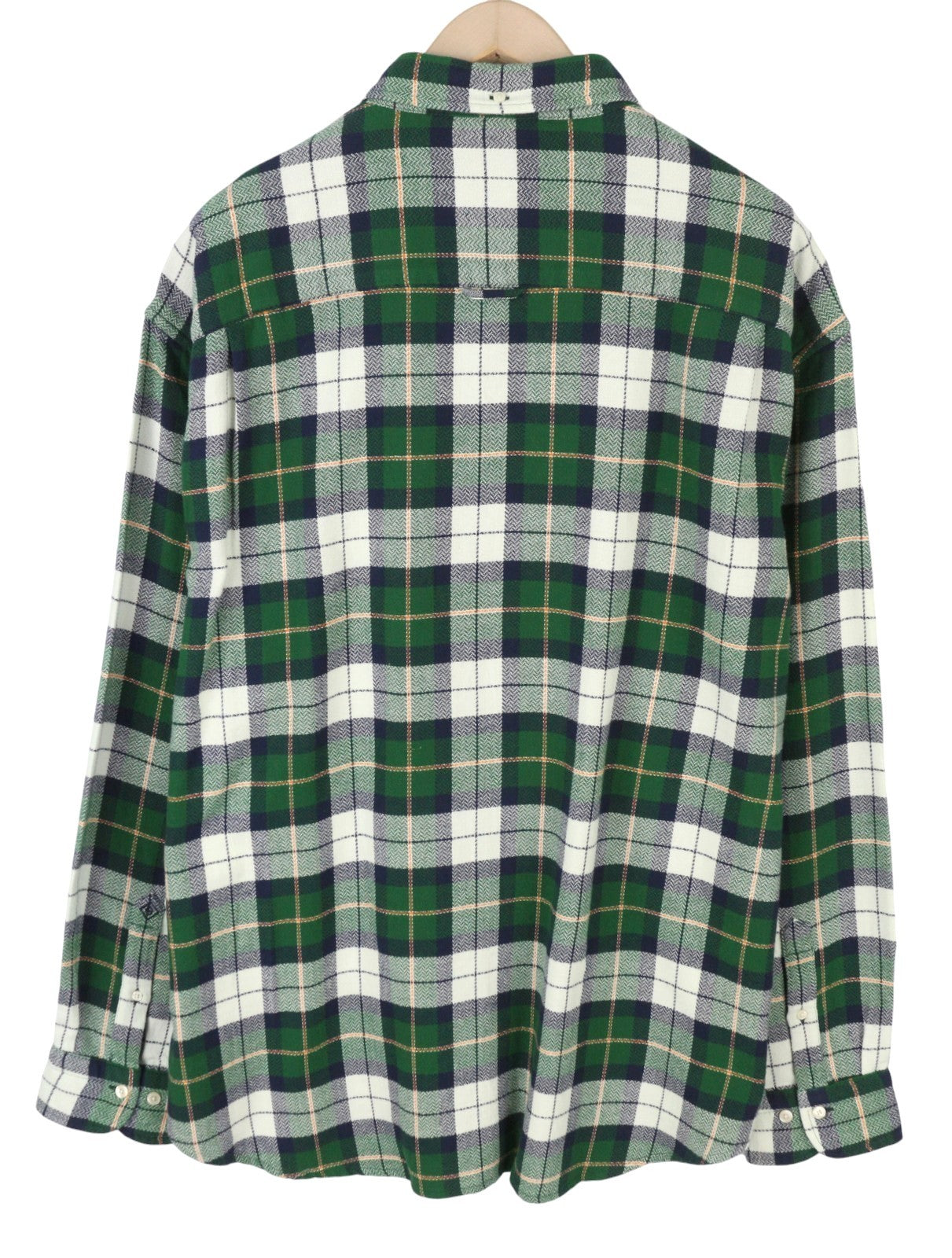 GANT Rel Texture Check Men Shirt XL Forest Green Button-Down Flannel Casual