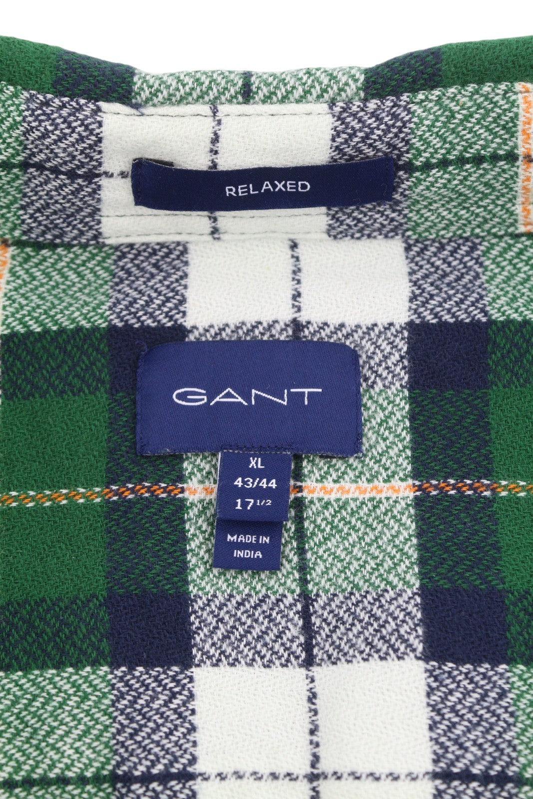 GANT Rel Texture Check Men Shirt XL Forest Green Button-Down Flannel Casual