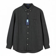 GANT Reg Herringbone Flannel Men Shirt XL Charcoal Melange Pocket Casual