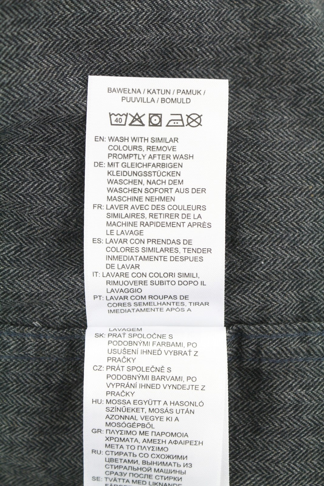 GANT Reg Herringbone Flannel Men Shirt XL Charcoal Melange Pocket Casual