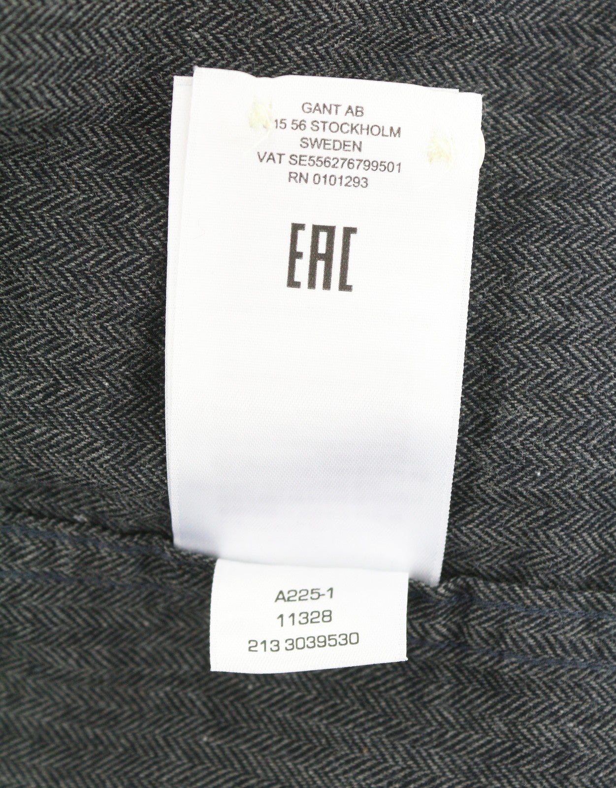 GANT Reg Herringbone Flannel Men Shirt XL Charcoal Melange Pocket Casual