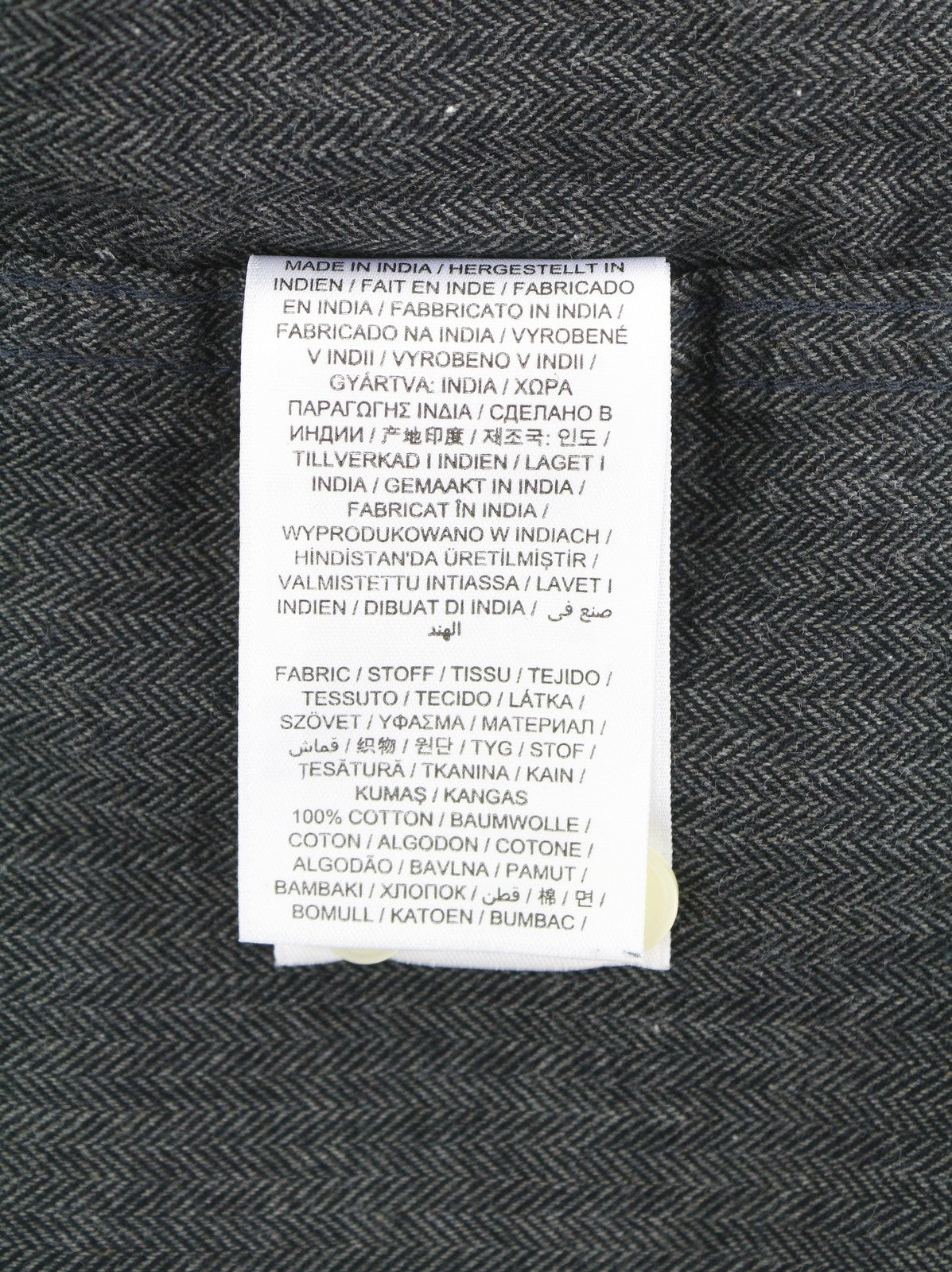 GANT Reg Herringbone Flannel Men Shirt XL Charcoal Melange Pocket Casual