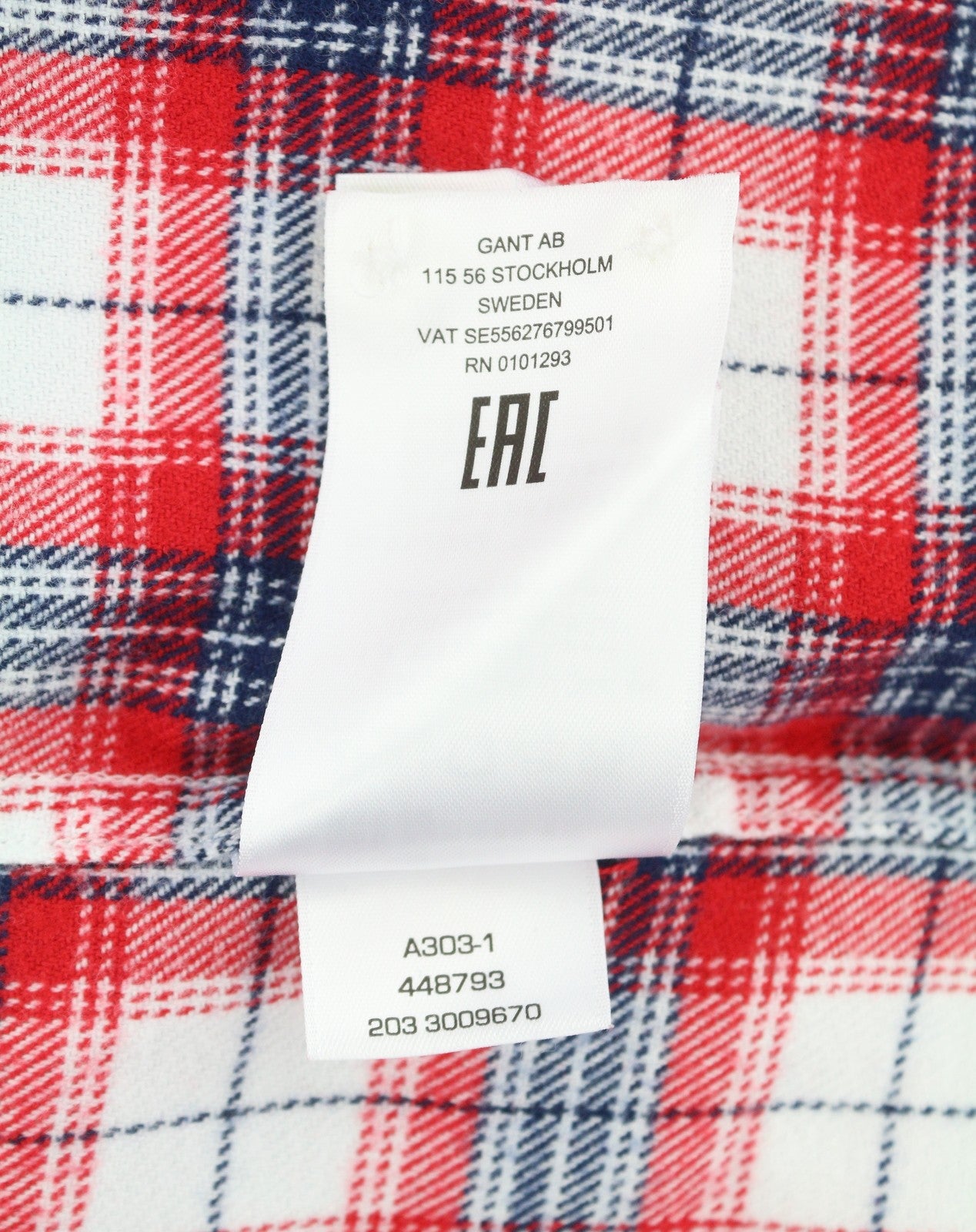 GANT Flannel Check Men Shirt 3XL Bright Red Button-Down Pocket Casual