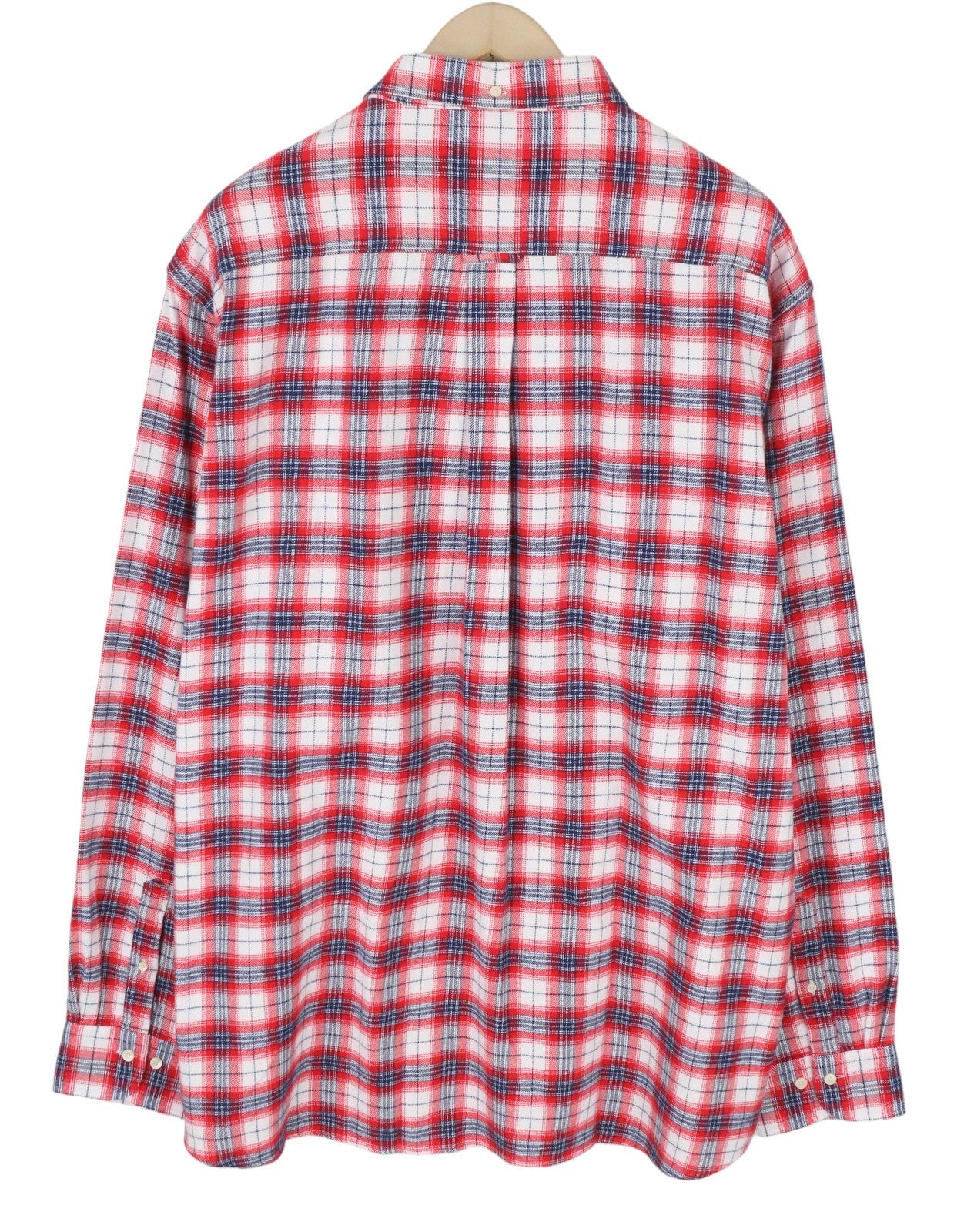 GANT Flannel Check Men Shirt 3XL Bright Red Button-Down Pocket Casual