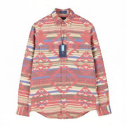 GANT Reg Geometric Jacquard Town Men Shirt M Equestrian Red Spread Casual