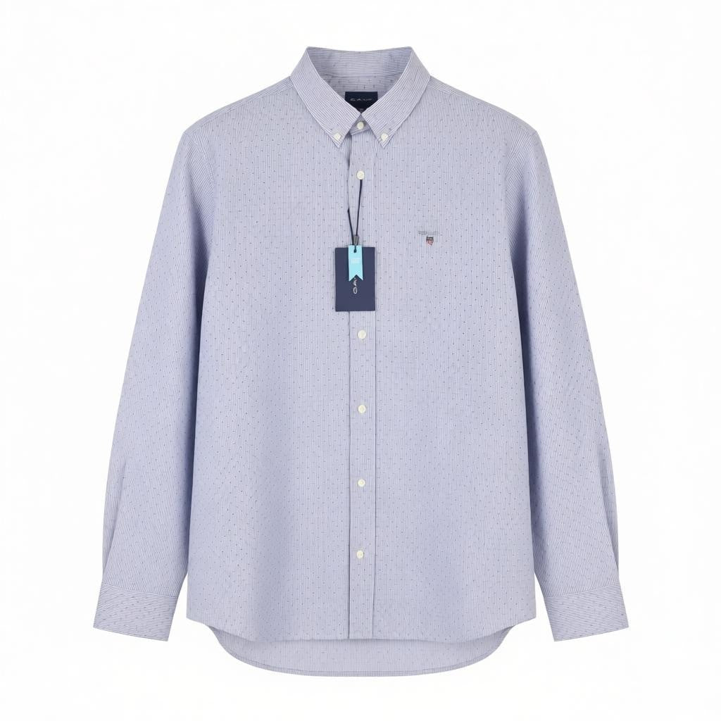 GANT Slim Banker Bot Men Shirt 3XL College Blue Button-Down Logo Casual