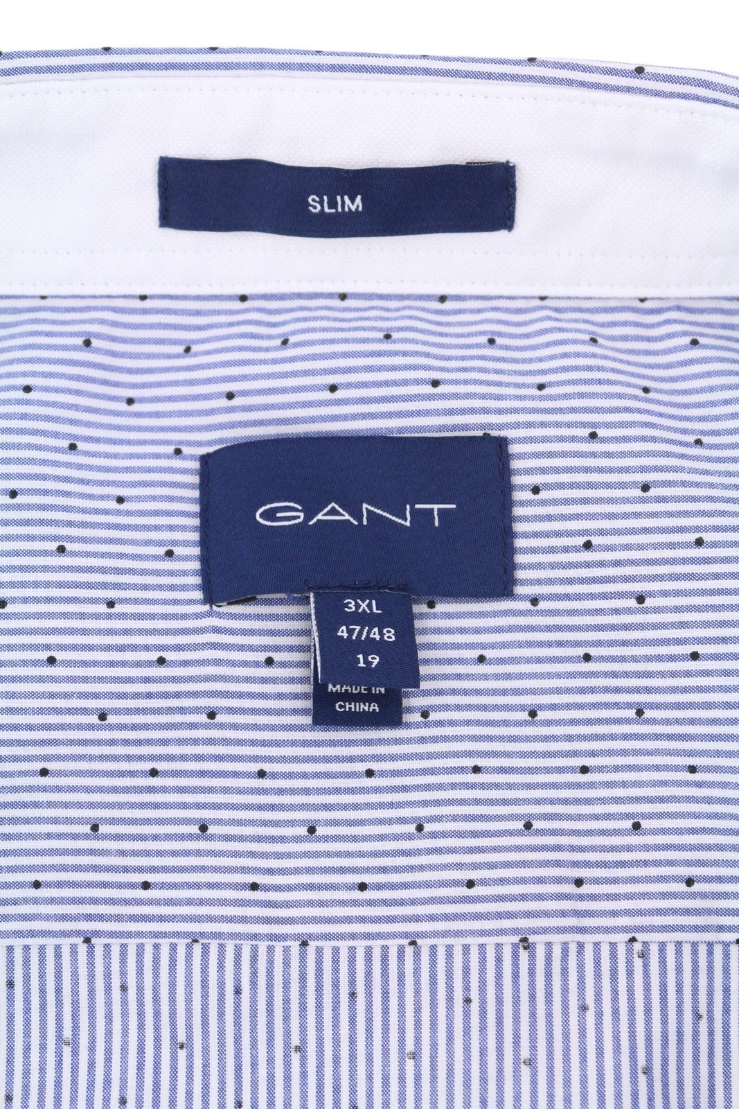 GANT Slim Banker Bot Men Shirt 3XL College Blue Button-Down Logo Casual