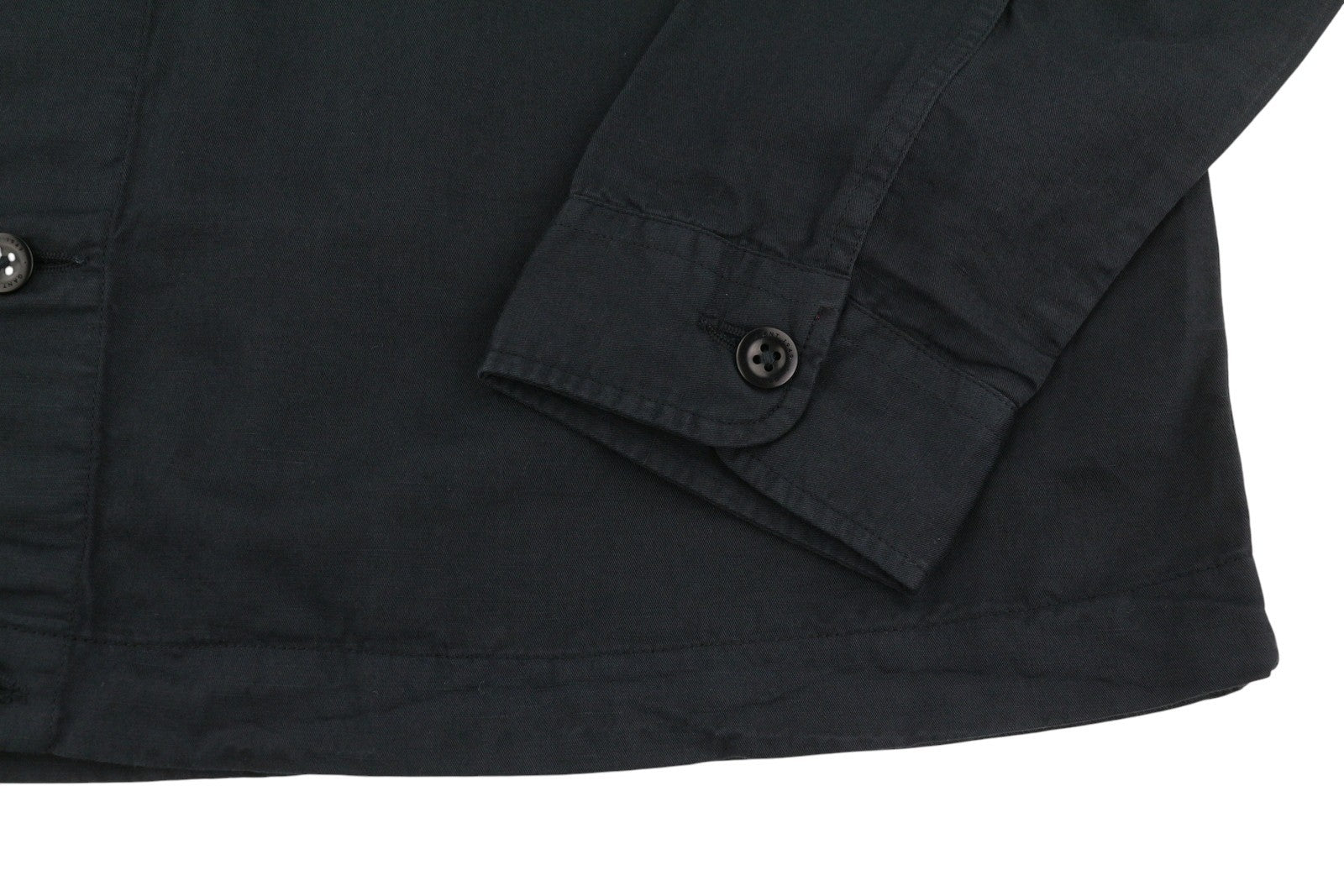 GANT GMNT Dyed Overshirt Men Jacket XL Black Linen Blend Button Logo Light