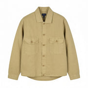 GANT GMNT Dyed Overshirt Men Jacket L Beige Linen Blend Button Light RRP170