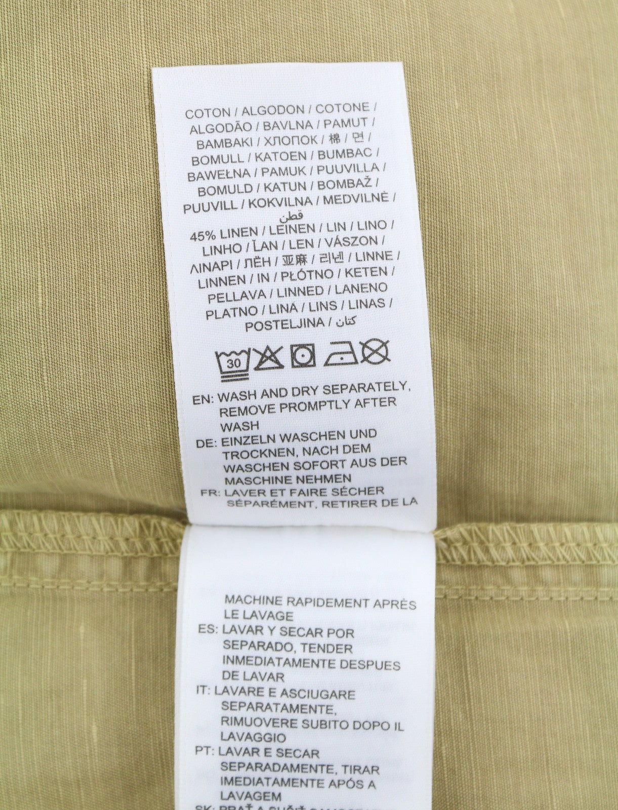 GANT GMNT Dyed Overshirt Men Jacket L Beige Linen Blend Button Light RRP170