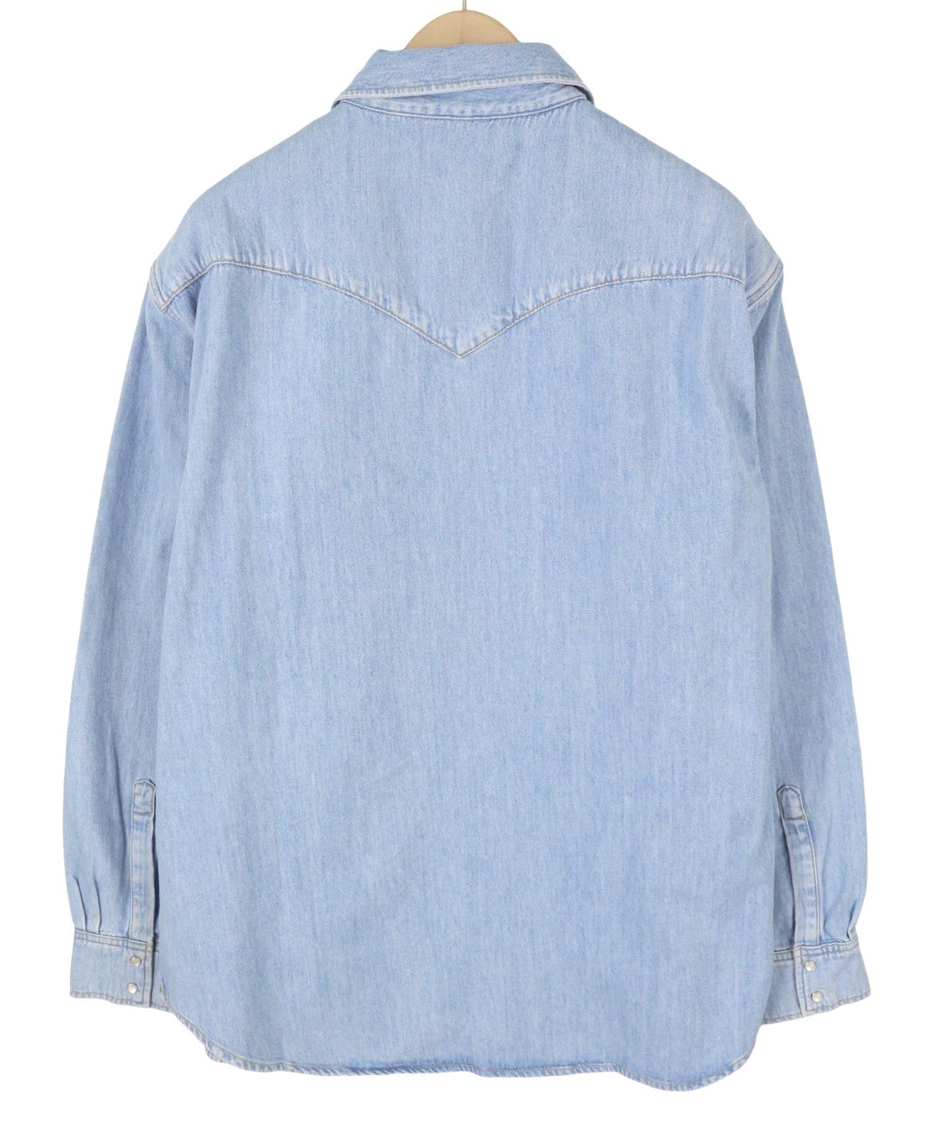GANT Rel Denim Western Town Men Shirt XL Light Blue Snap Buttons Casual