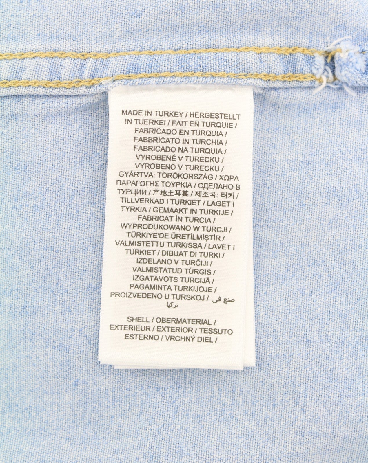 GANT Rel Denim Western Town Men Shirt XL Light Blue Snap Buttons Casual