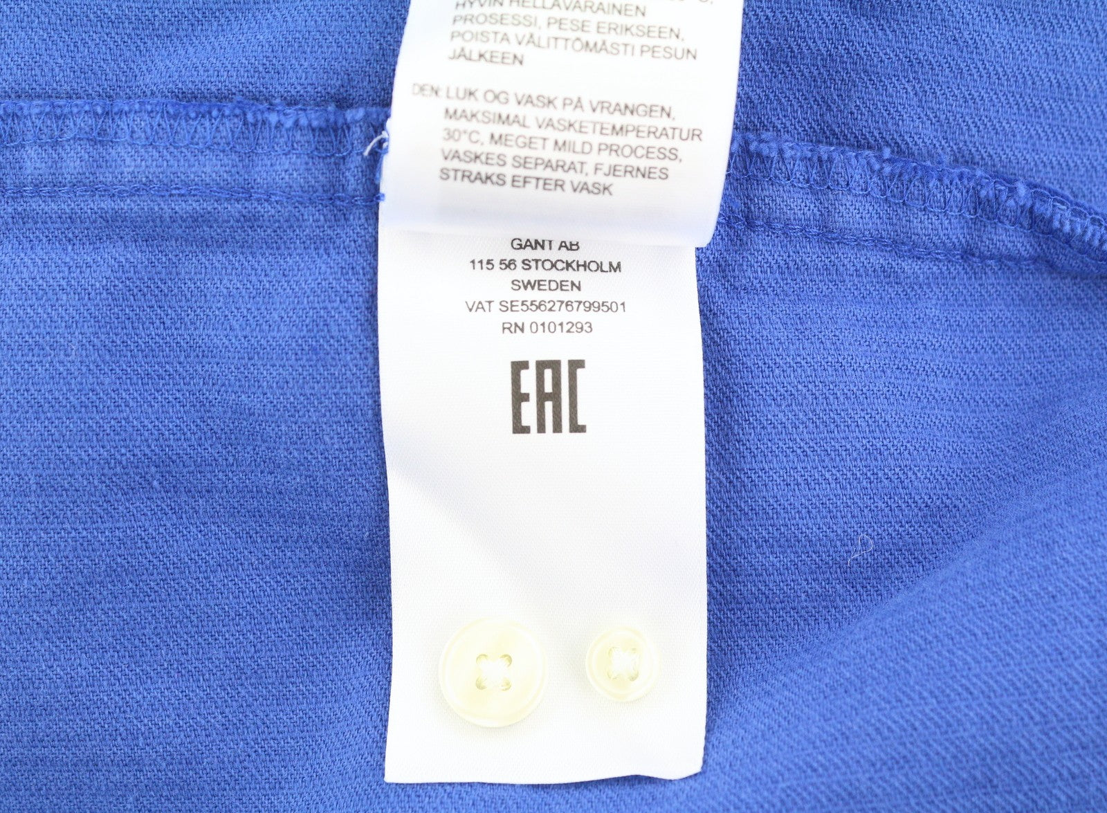 GANT Rel Chunky Corduroy Town Men Shirt L College Blue Pocket Relaxed
