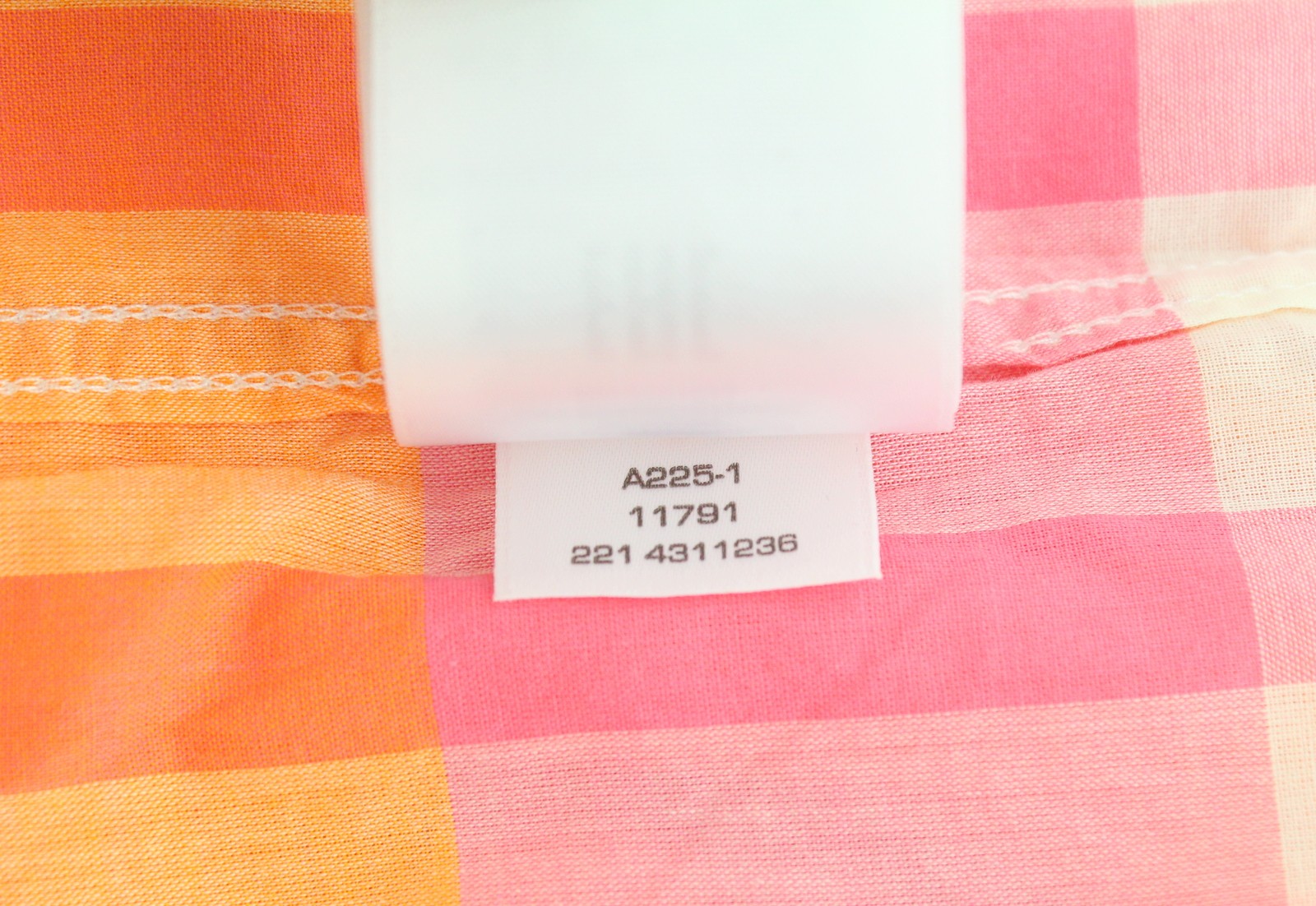 GANT Rel Wide Cuff Madras Women Shirt EU34 Preppy Pink Button Neck Casual