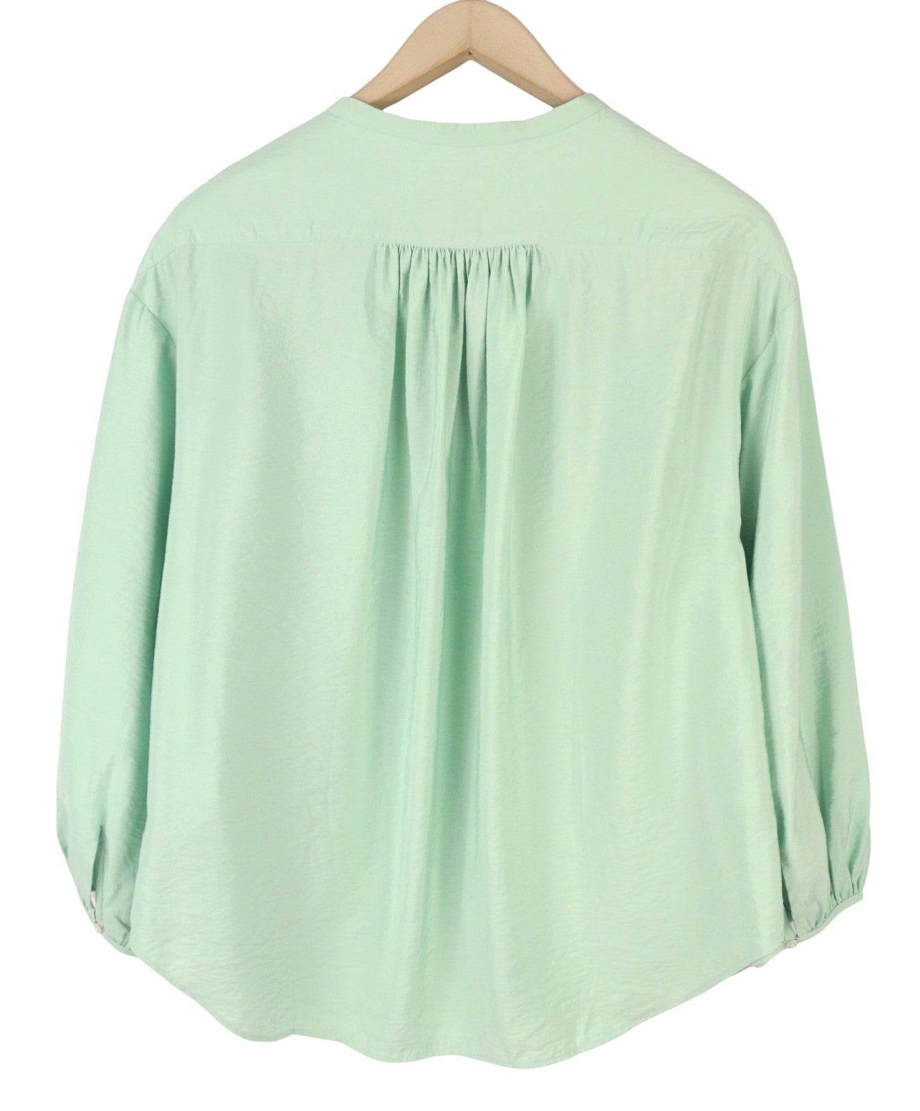 GANT Pop Over Women Blouse EU42 Porcelain Green V-Neck 3/4 Sleeve