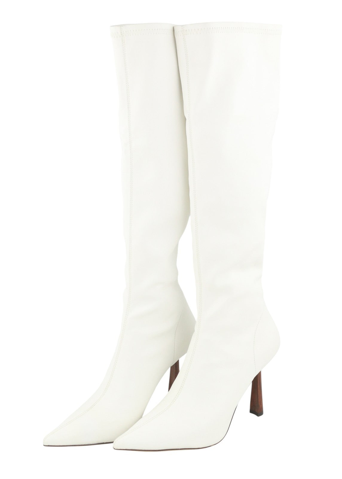 LOLA CRUZ Naf Women Boots EU38 White Eco Leather Pointed Heel RRP285