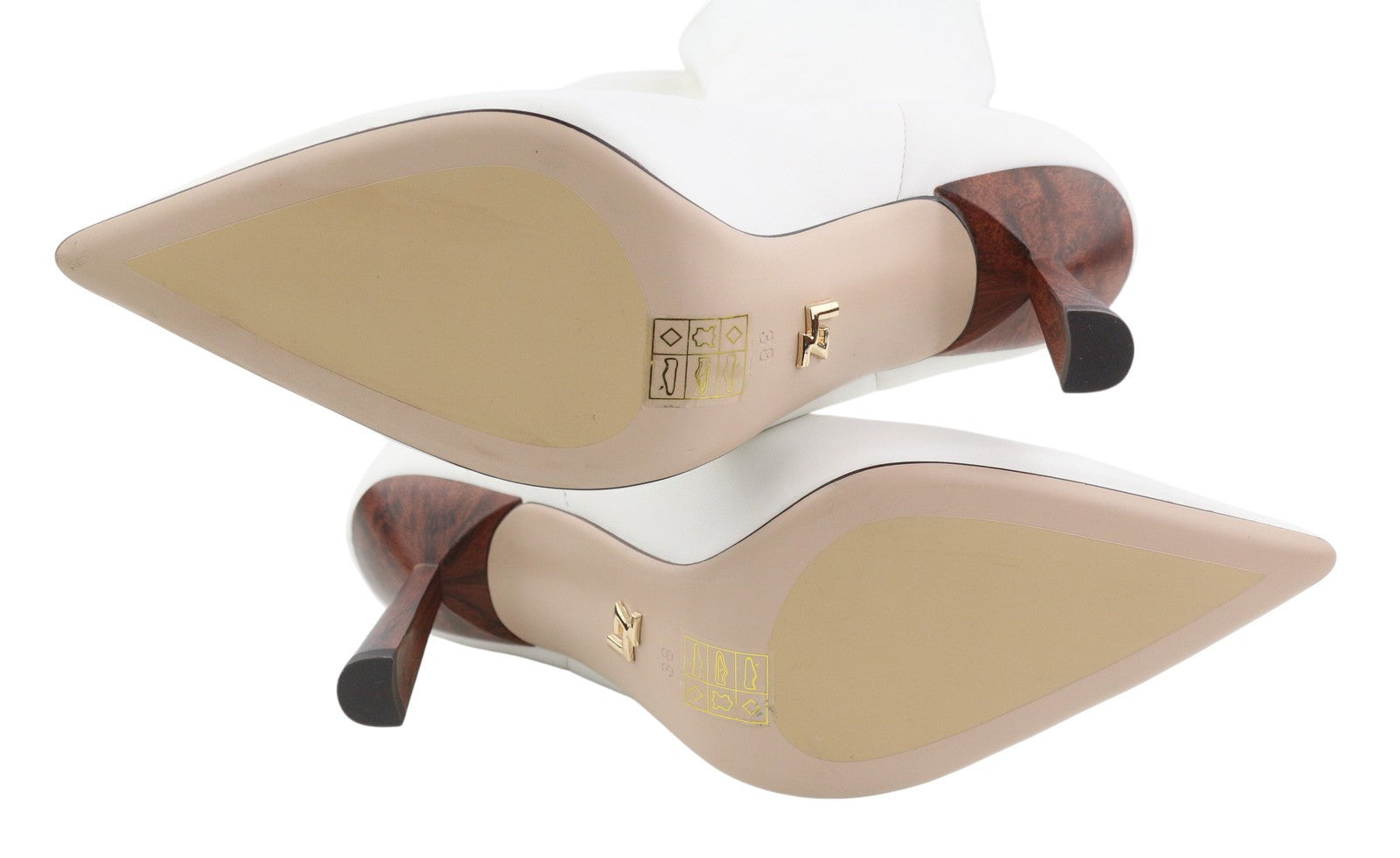 LOLA CRUZ Naf Women Boots EU38 White Eco Leather Pointed Heel RRP285