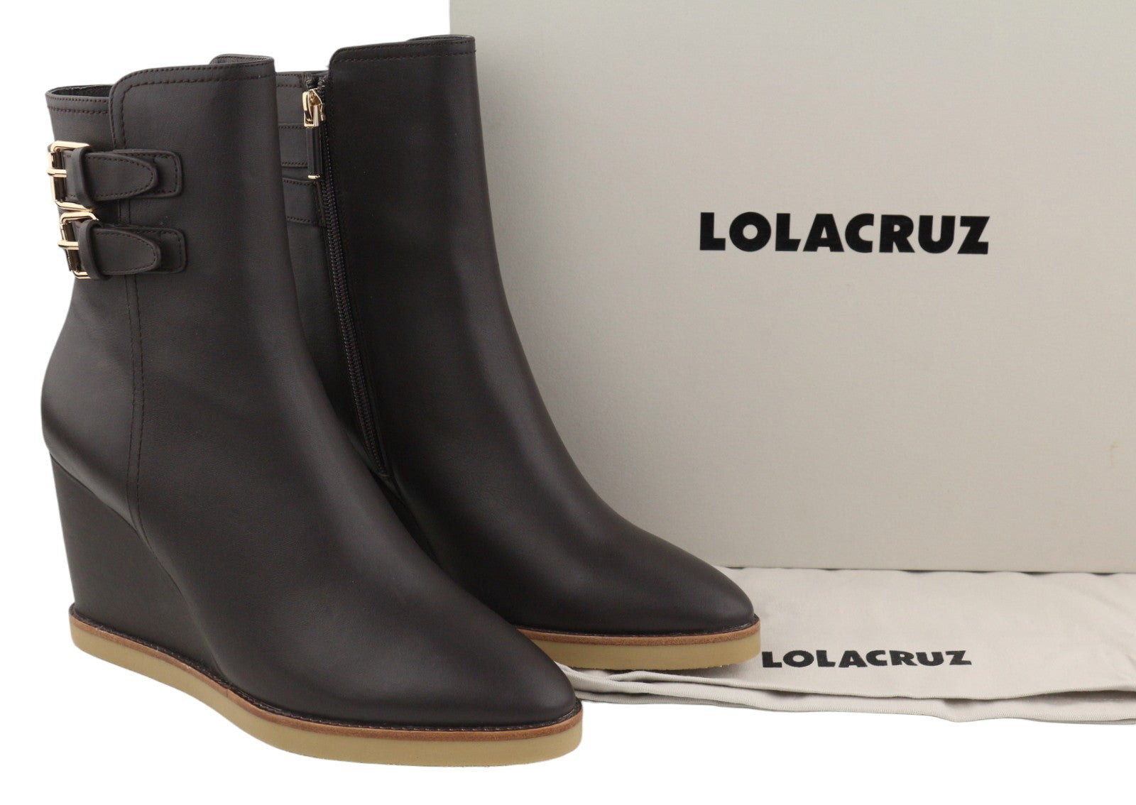 LOLA CRUZ Dana II Women Boots EU40 Brown Leather Platform Pointed Toe