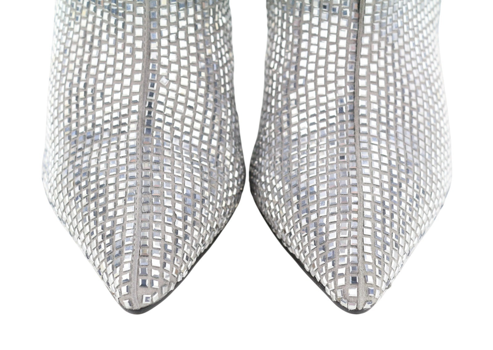 LOLA CRUZ Koilo Women Boots EU36 Silver Suede Glitter Ankle Heels RRP365