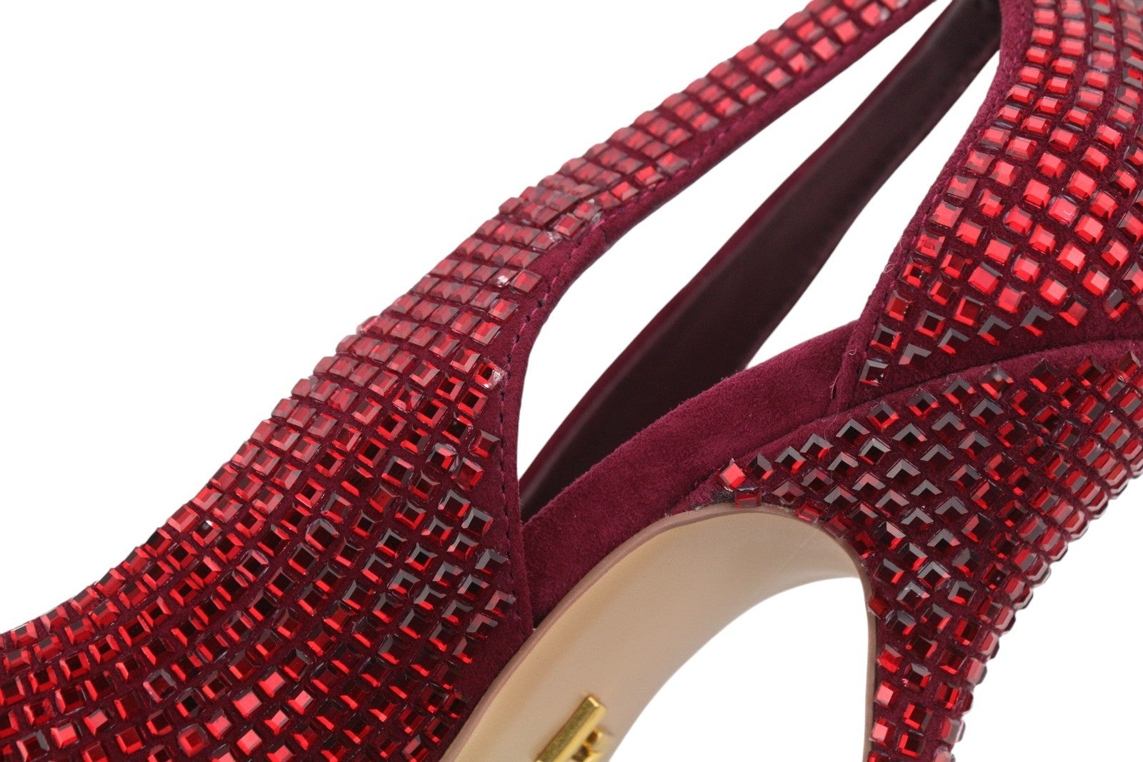 LOLA CRUZ Nowa Women Heel EU36 Red Leather Crystal Pointed Toe RRP235