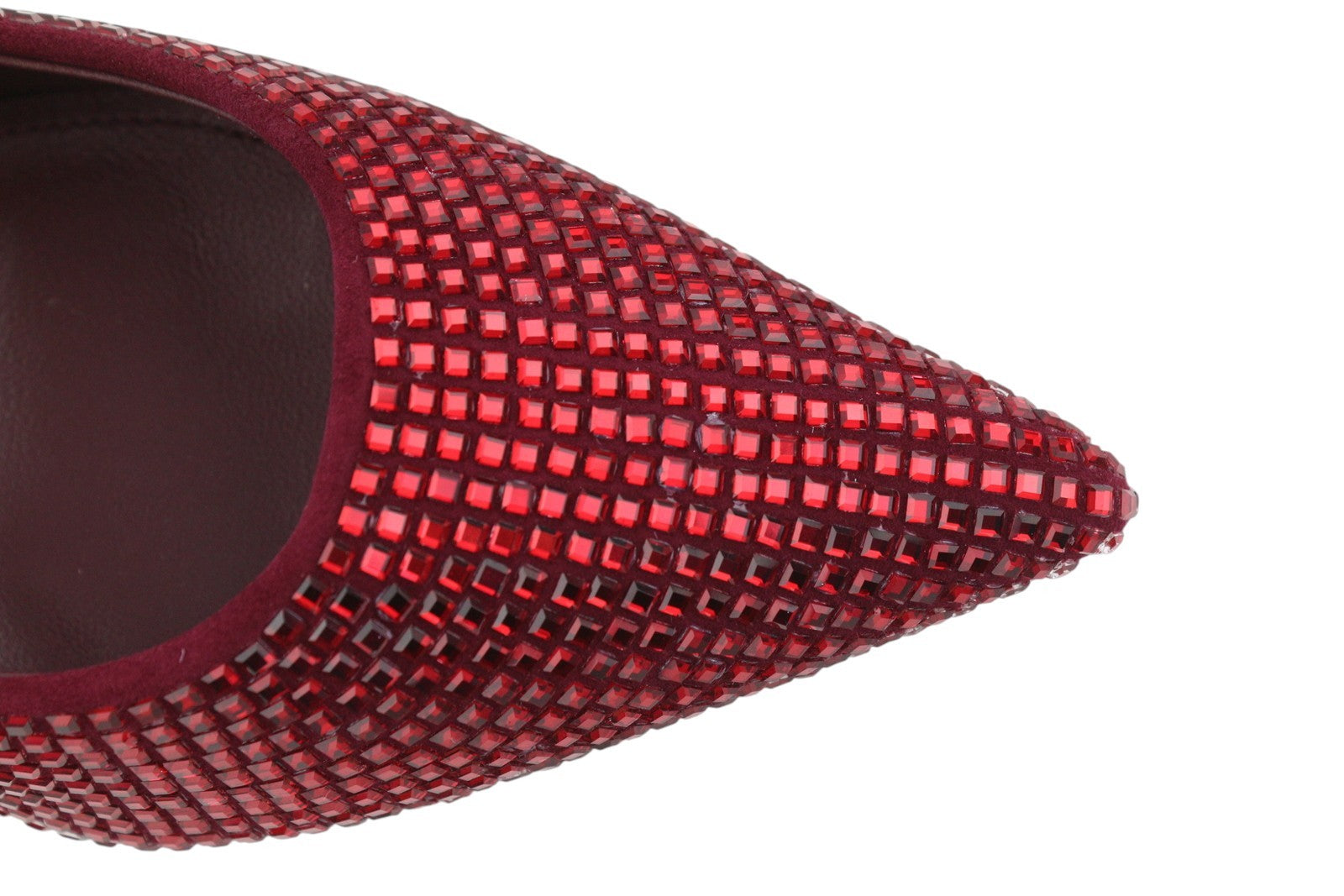 LOLA CRUZ Nowa Women Heel EU36 Red Leather Crystal Pointed Toe RRP235