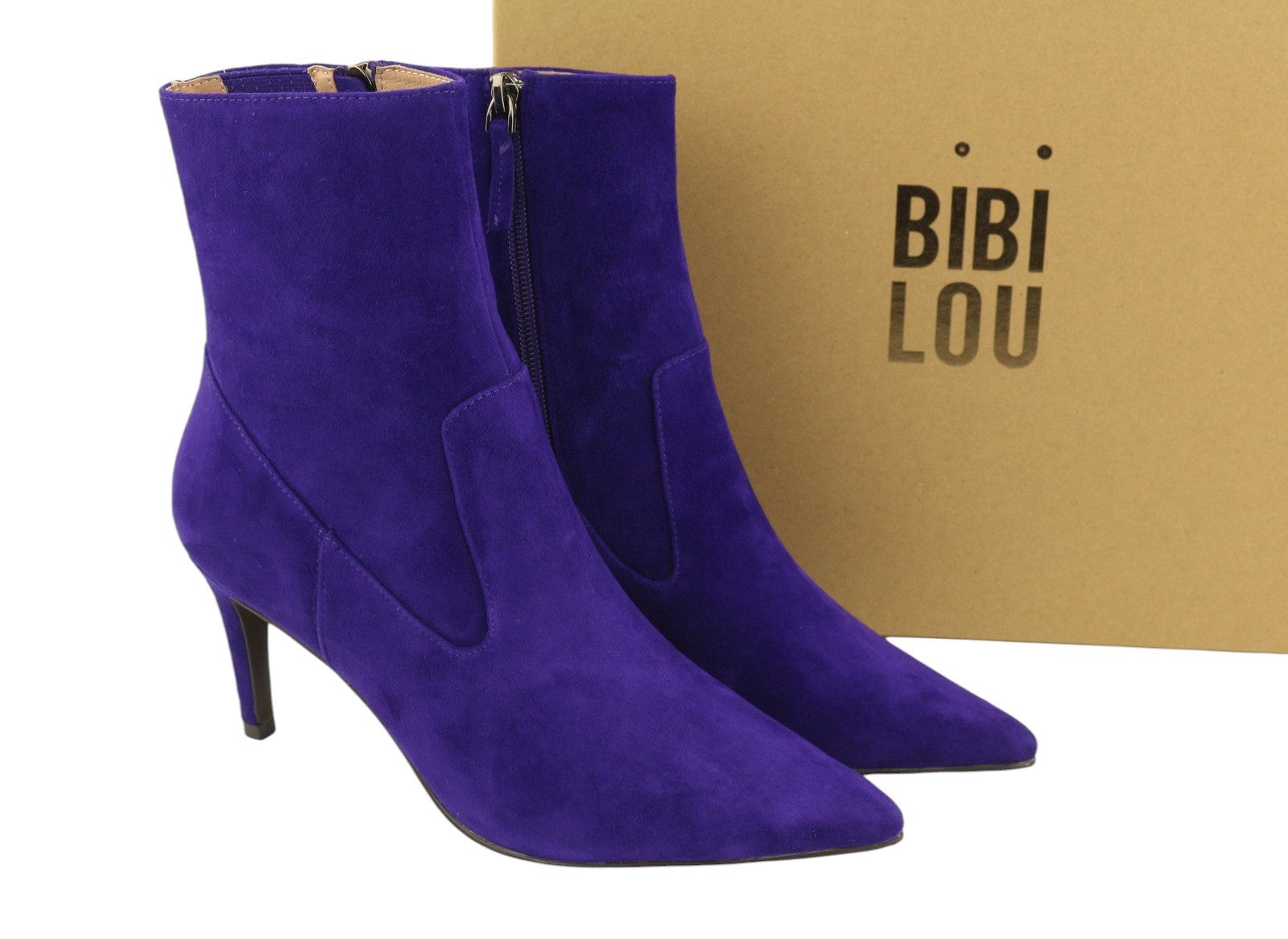 BIBI LOU Aurea Women Boots EU37 Blue Suede Leather Pointed Heels RRP199