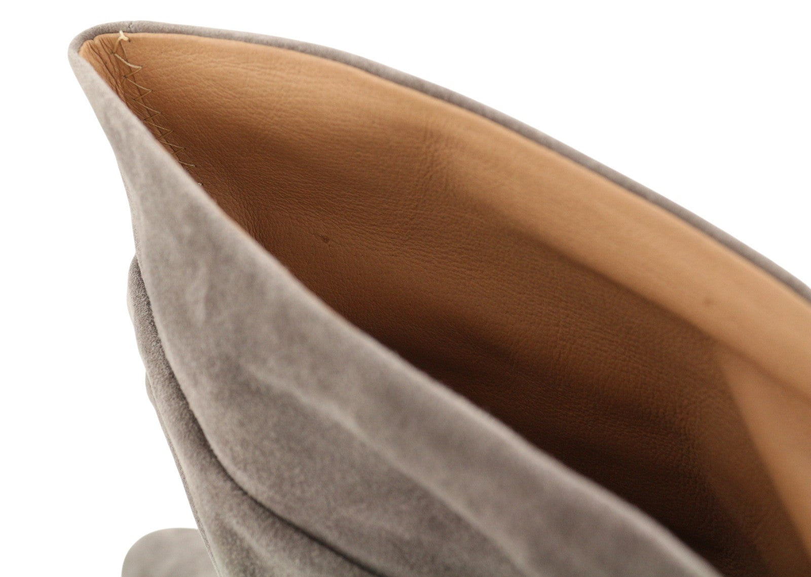 BIBI LOU Women Boots EU40 Grey Suede Leather Crinkled Almond Toe Heels