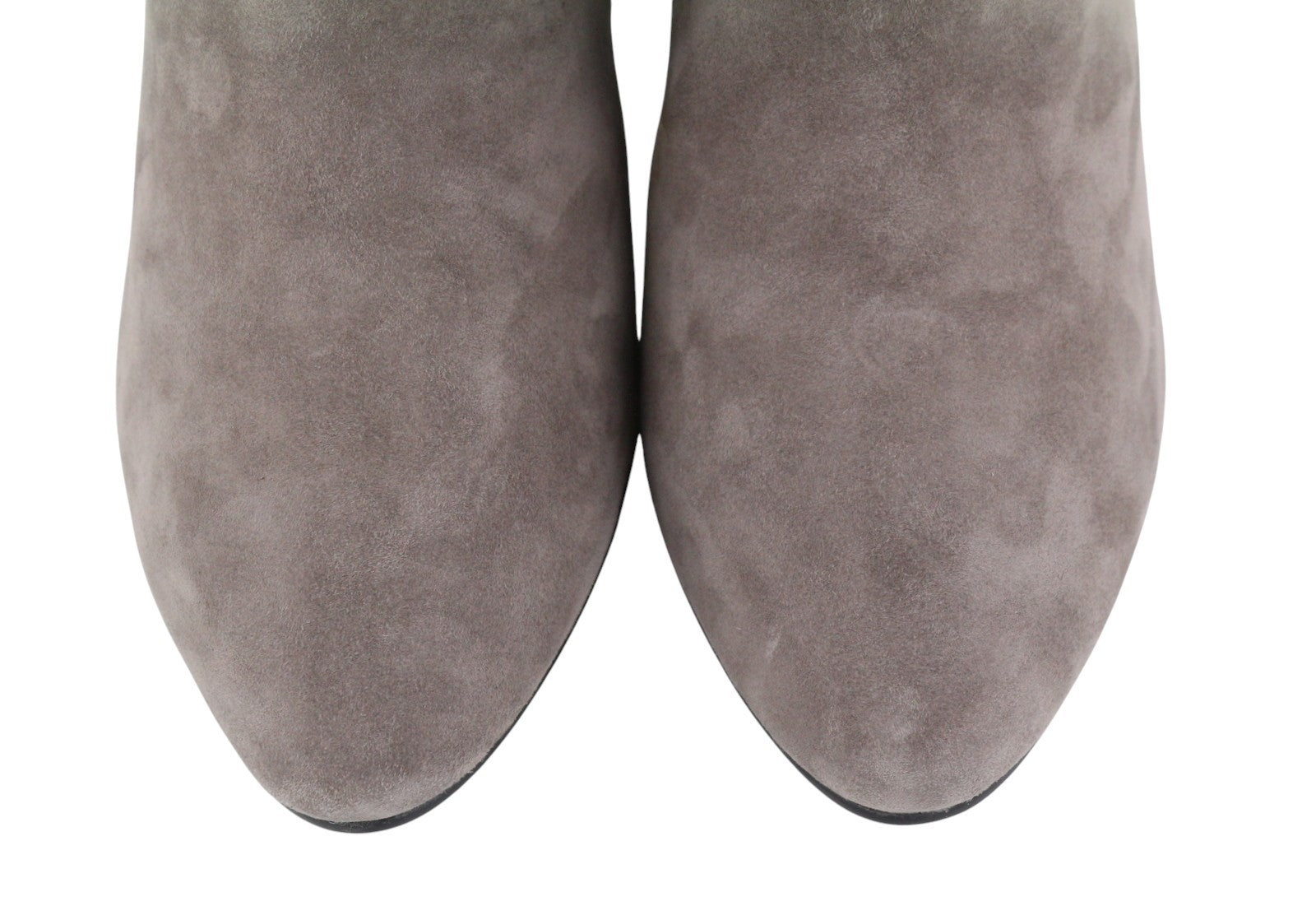 BIBI LOU Women Boots EU40 Grey Suede Leather Crinkled Almond Toe Heels