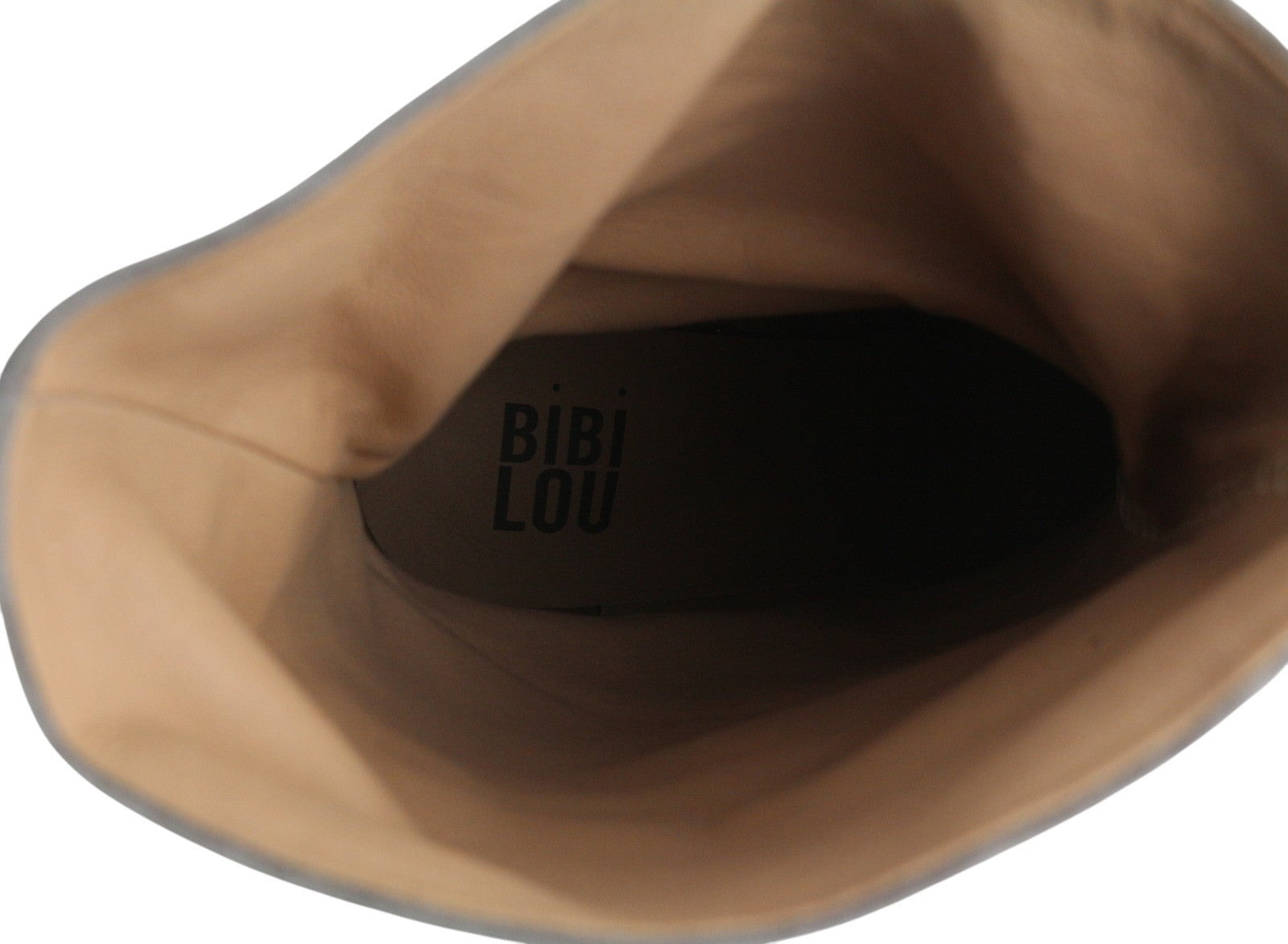 BIBI LOU Women Boots EU40 Grey Suede Leather Crinkled Almond Toe Heels