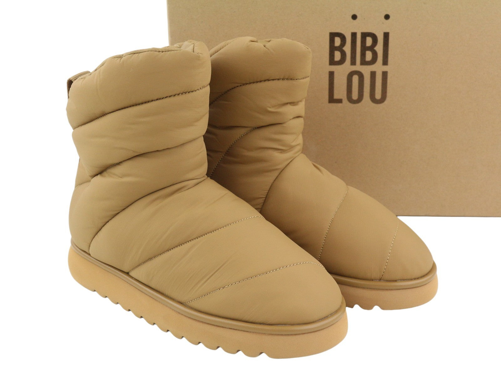 BIBI LOU Women Boots EU36 Camel Brown Quilted Padded Ankle Winter RRP165