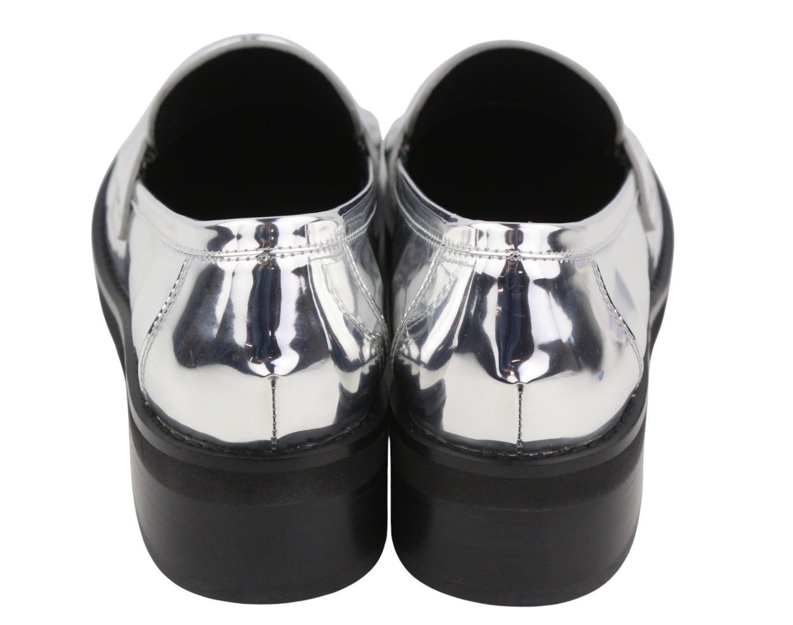 BIBI LOU Jaya Women Flats EU39 Silver Leather Chunky Slip On RRP199