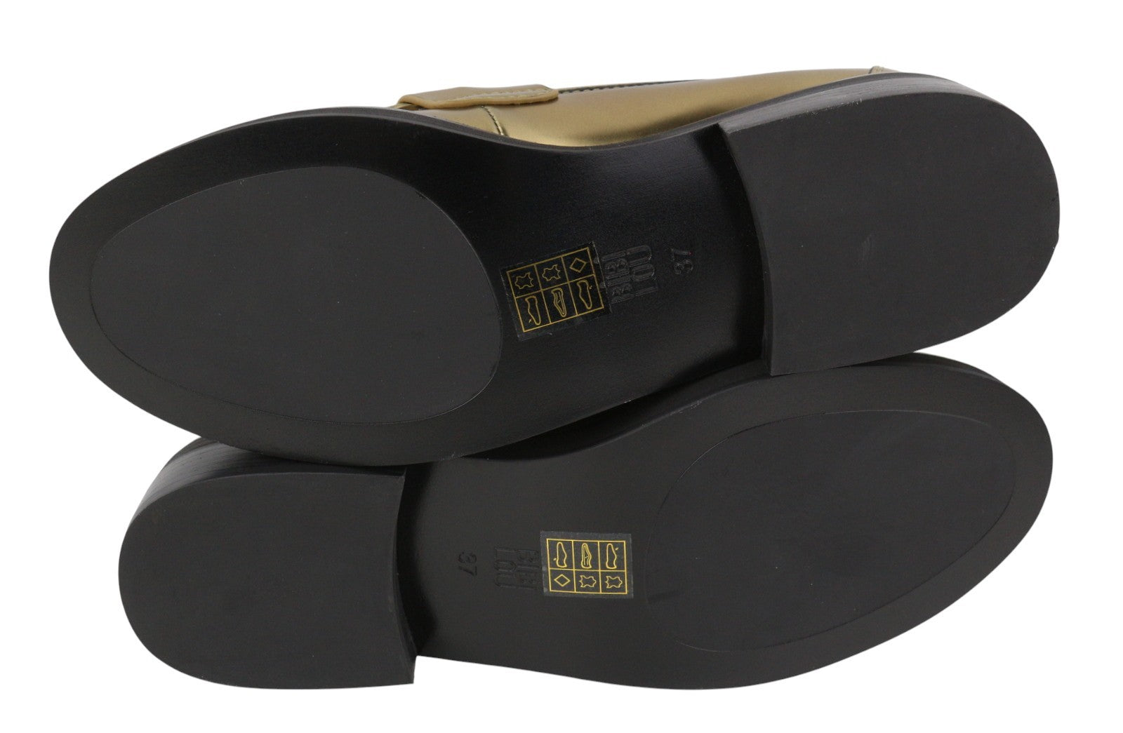 BIBI LOU Jaya Women Flats EU37 Gold Leather Chunky Slip On RRP199