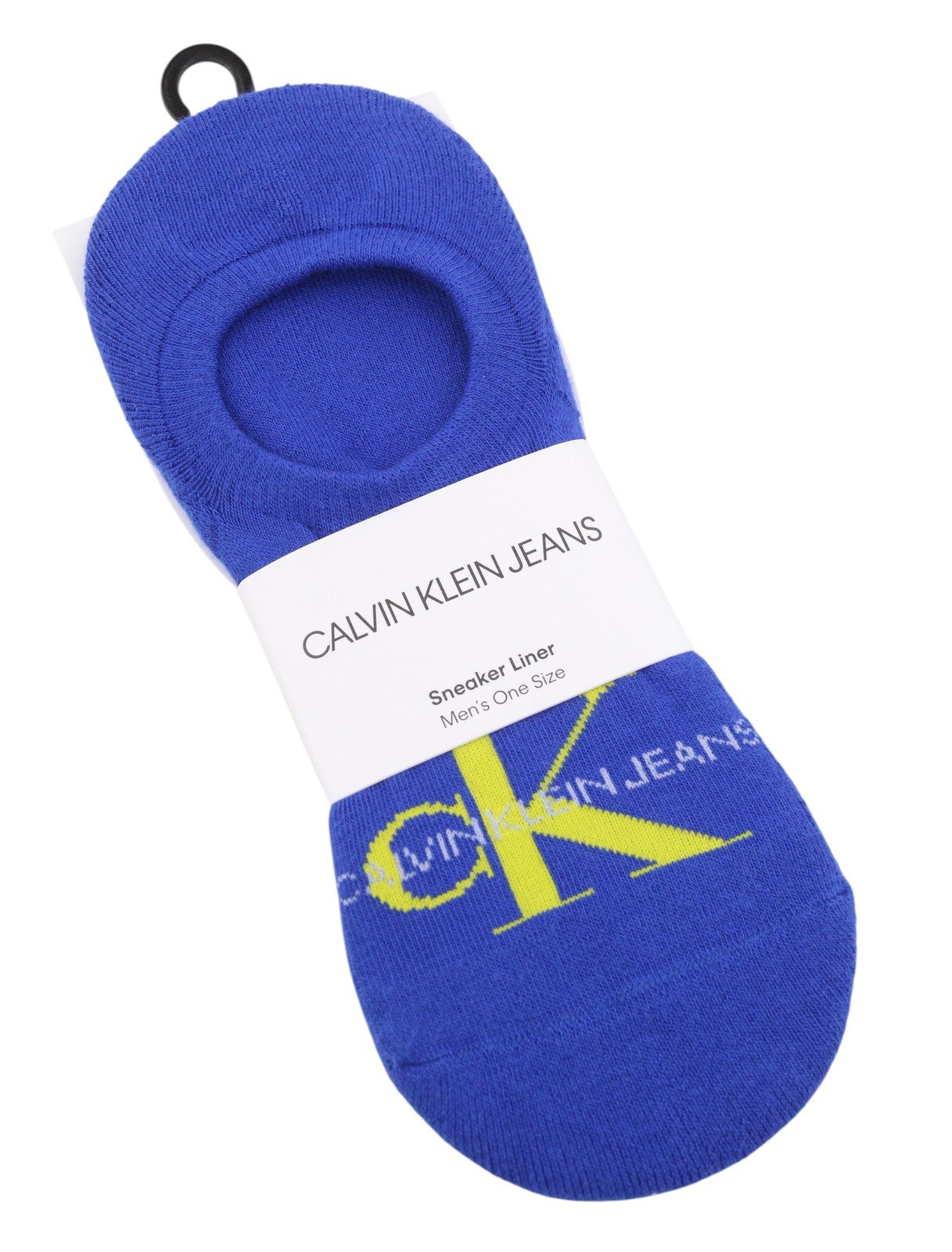 CALVIN KLEIN Sneaker Liner Men Socks EU40/46 Bright Blue Non-Slip Heel Knit