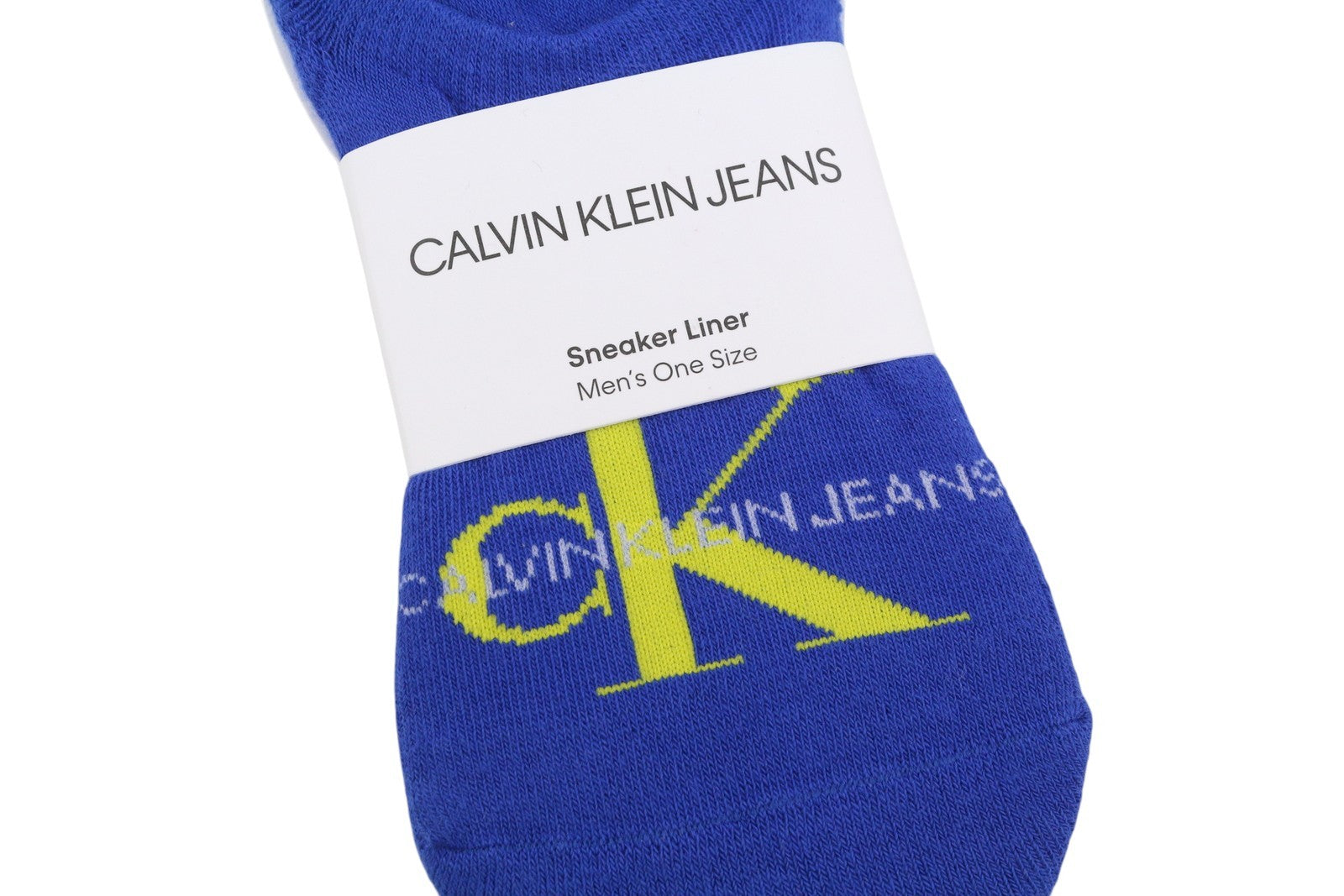 CALVIN KLEIN Sneaker Liner Men Socks EU40/46 Bright Blue Non-Slip Heel Knit